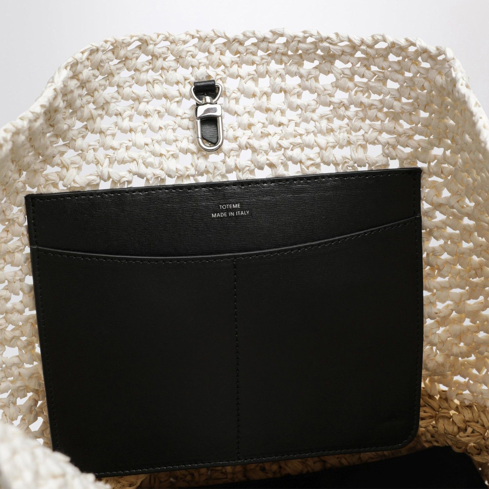 Toteme TOTEME Belt Detail Ecru Raffia Tote Bag New & Authentic Size ONE SIZE - 4 Thumbnail