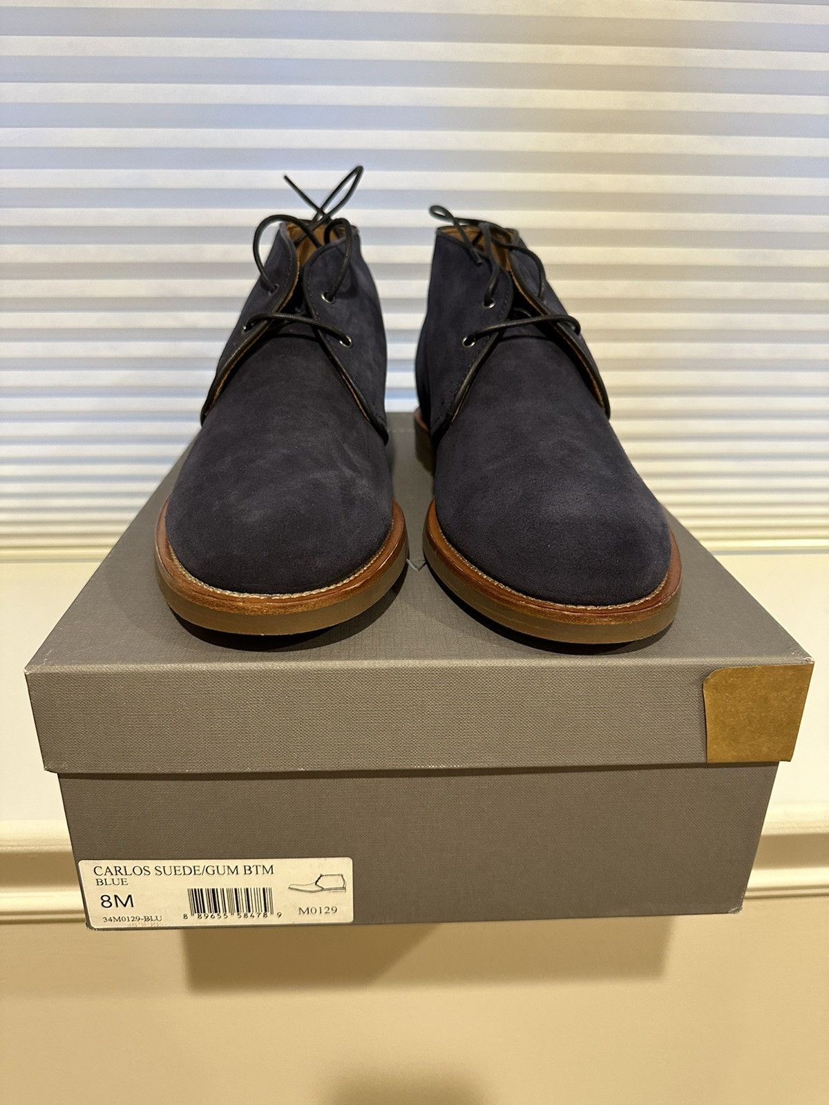 image of Aquatalia Carlos Navy Suede Chukka Boots, Men's (Size 8)