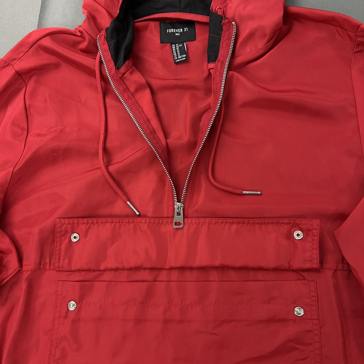 Forever 21 HARD TIMES red half zip hoodie Size US XL / EU 56 / 4 - 3 Thumbnail
