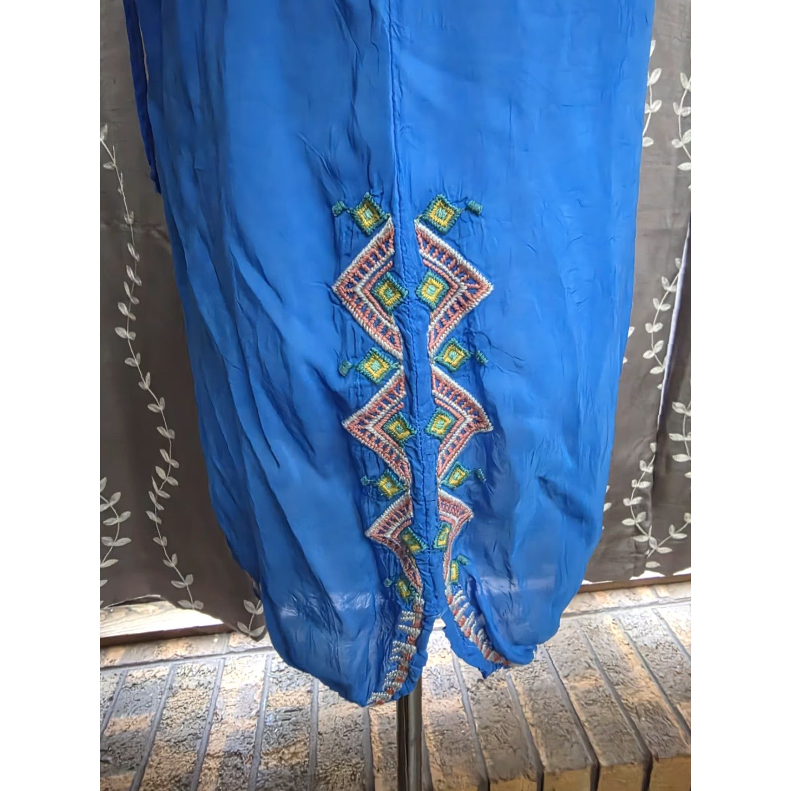 Johnny Was VINTAGE Johnny Was Vanessa Georgette Embroidered Tunic Top Blue Bohemian Medium Blouse Womens Size M / US 6-8 / IT 42-44 - 5 Thumbnail