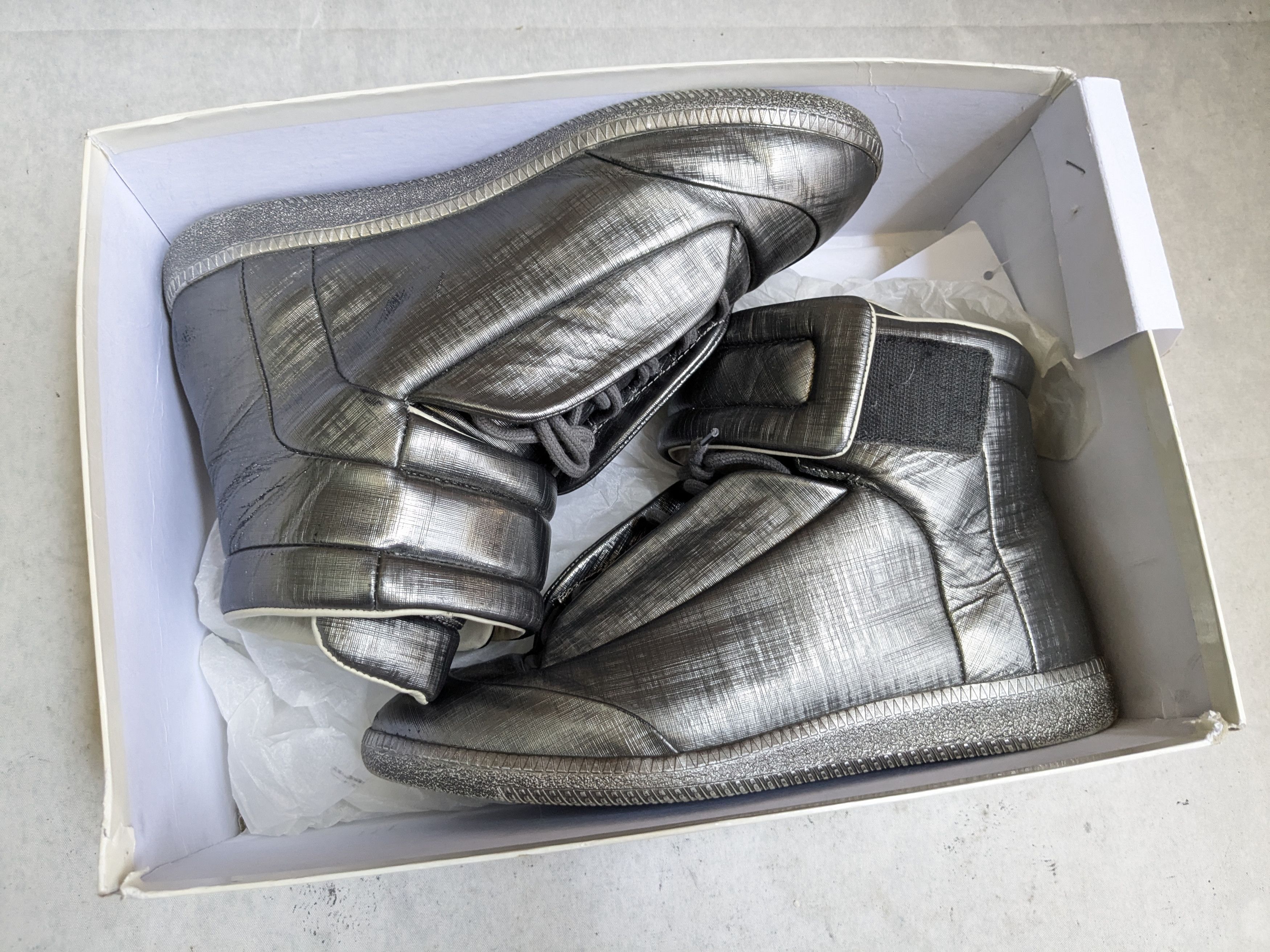 Maison Margiela Maison Margiela Future Silver 8 41 High Tops Leather Size US 8 / EU 41 - 1 Thumbnail