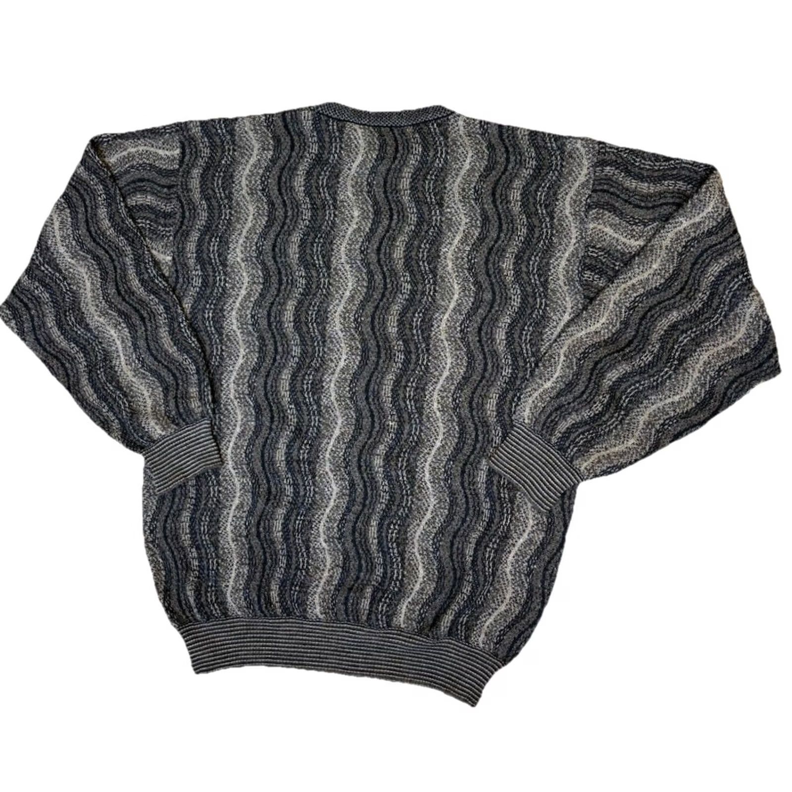 Vintage VTG Tricots St Raphael New Wool Blend Vertical Geometric Grandpa Sweater Sz L Size US L / EU 52-54 / 3 - 5 Thumbnail