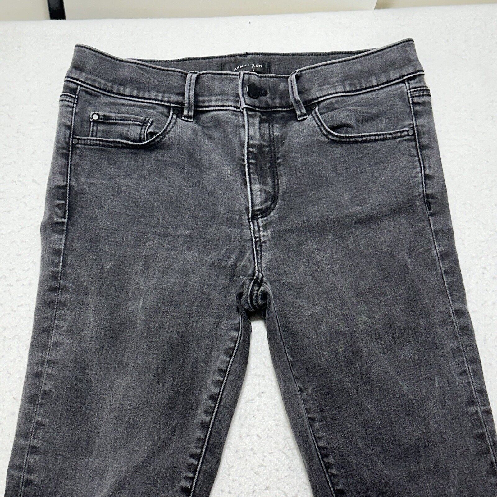 Ann Taylor Ann Taylor 6 Skinny Denim Jeans Dark Gray Mid Rise Size 28" / US 6 / IT 42 - 2 Thumbnail