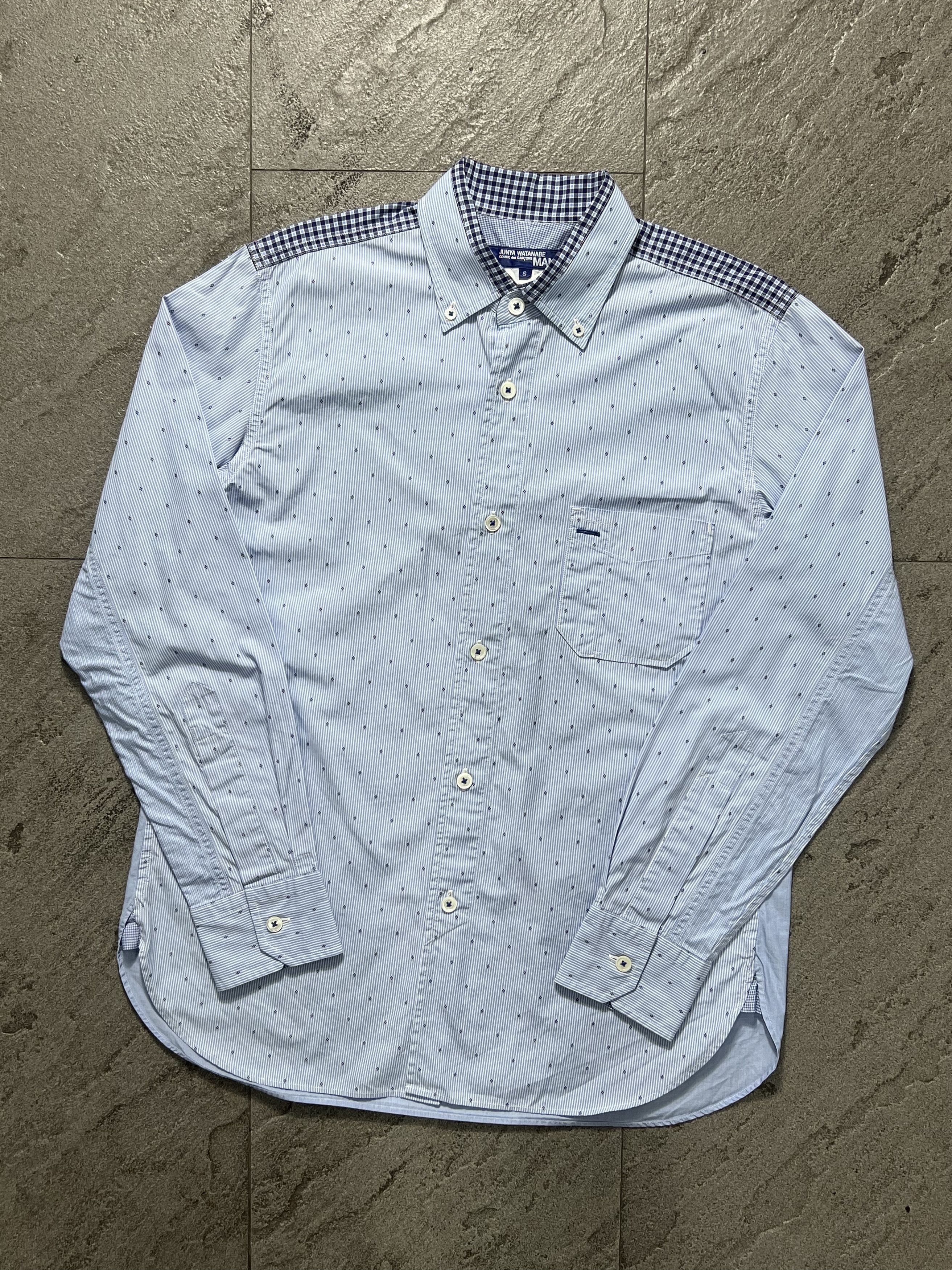 Junya Watanabe Junya Watanabe Comme des Garçons Blue Striped Gingham Shirt Size US M / EU 48-50 / 2 - 1 Thumbnail