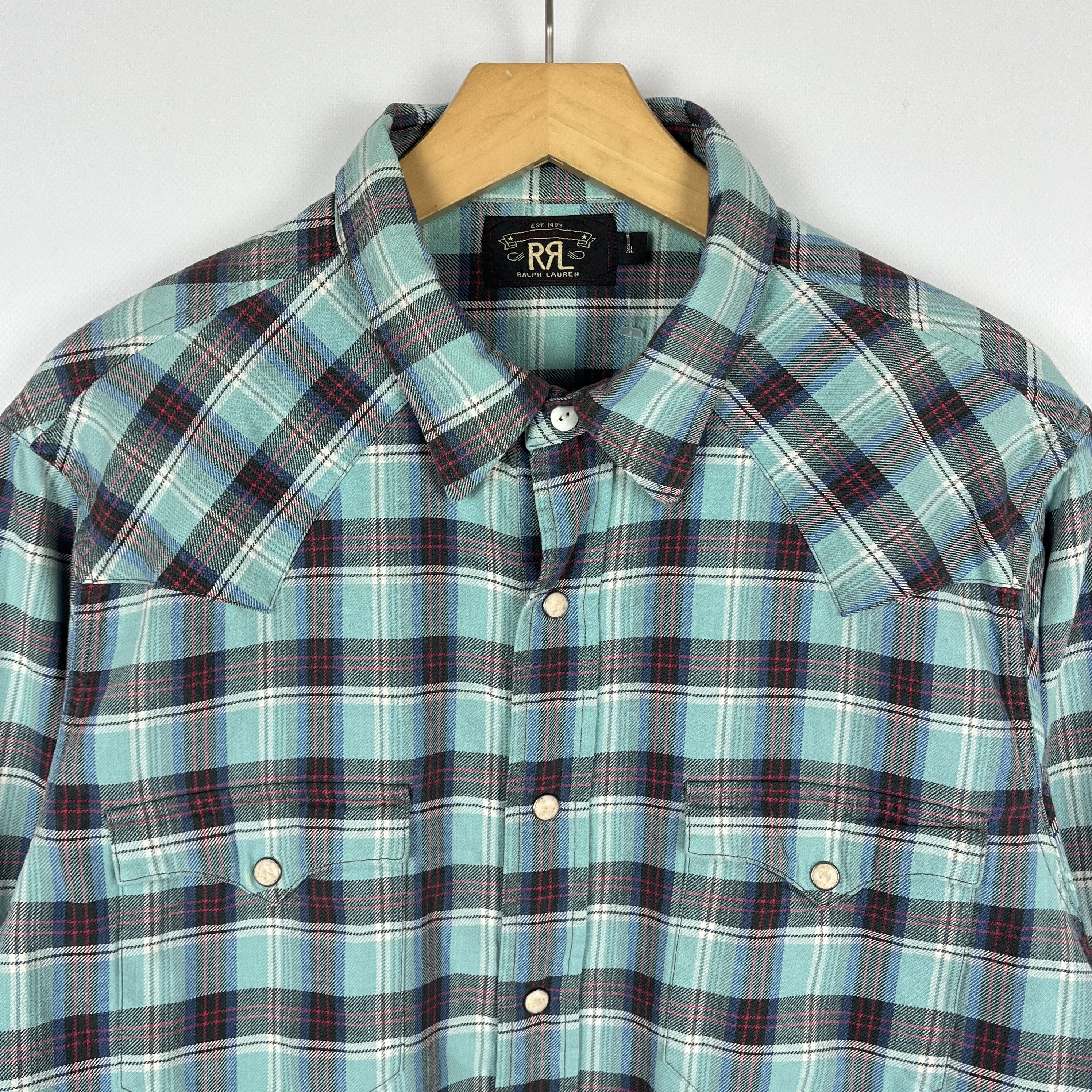RRL Ralph Lauren RRL Ralph Lauren Western Checkered Long Sleeve Shirt Size US XL / EU 56 / 4 - 7 Thumbnail