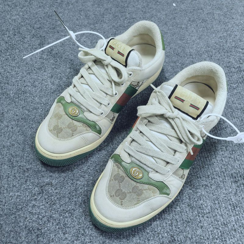 Gucci Gucci Screener Dirty Sneakers in Green and Beige 0079 Size US 8.5 / EU 41-42 - 1 Thumbnail