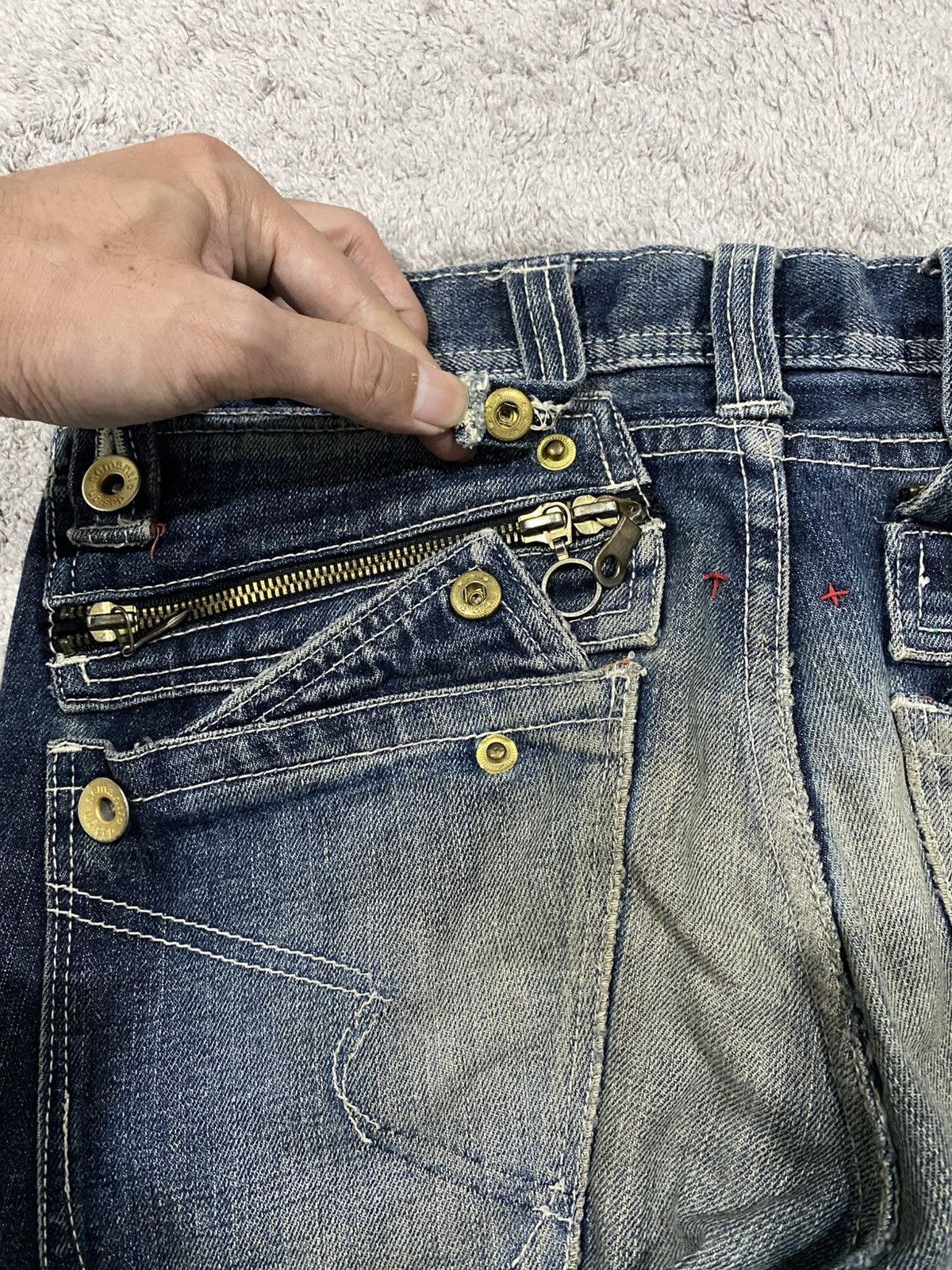 semanticdesign Semantic Design Mudwash Clawmark Distressed Denim Jeans Size US 32 / EU 48 - 8 Thumbnail