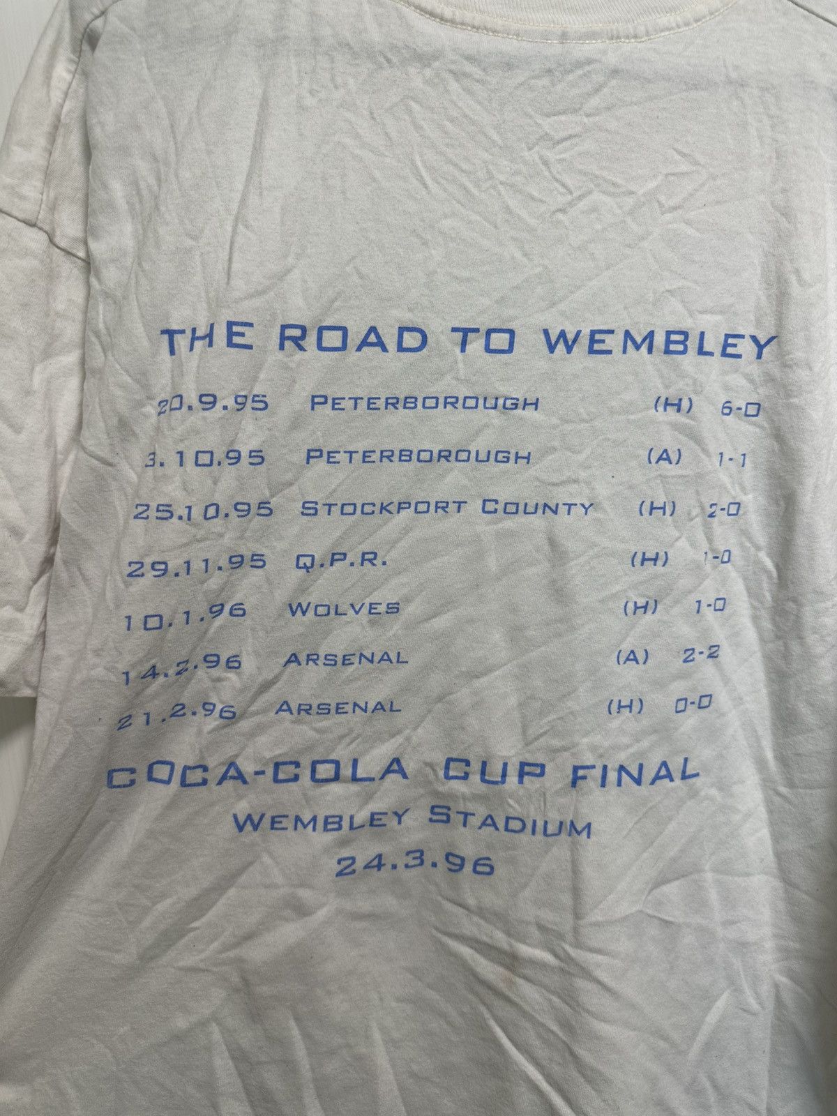 Vintage Aston Villa 1996 Wembley Vintage 90s Cup Tshirt size XL Size US XL / EU 56 / 4 - 6 Thumbnail