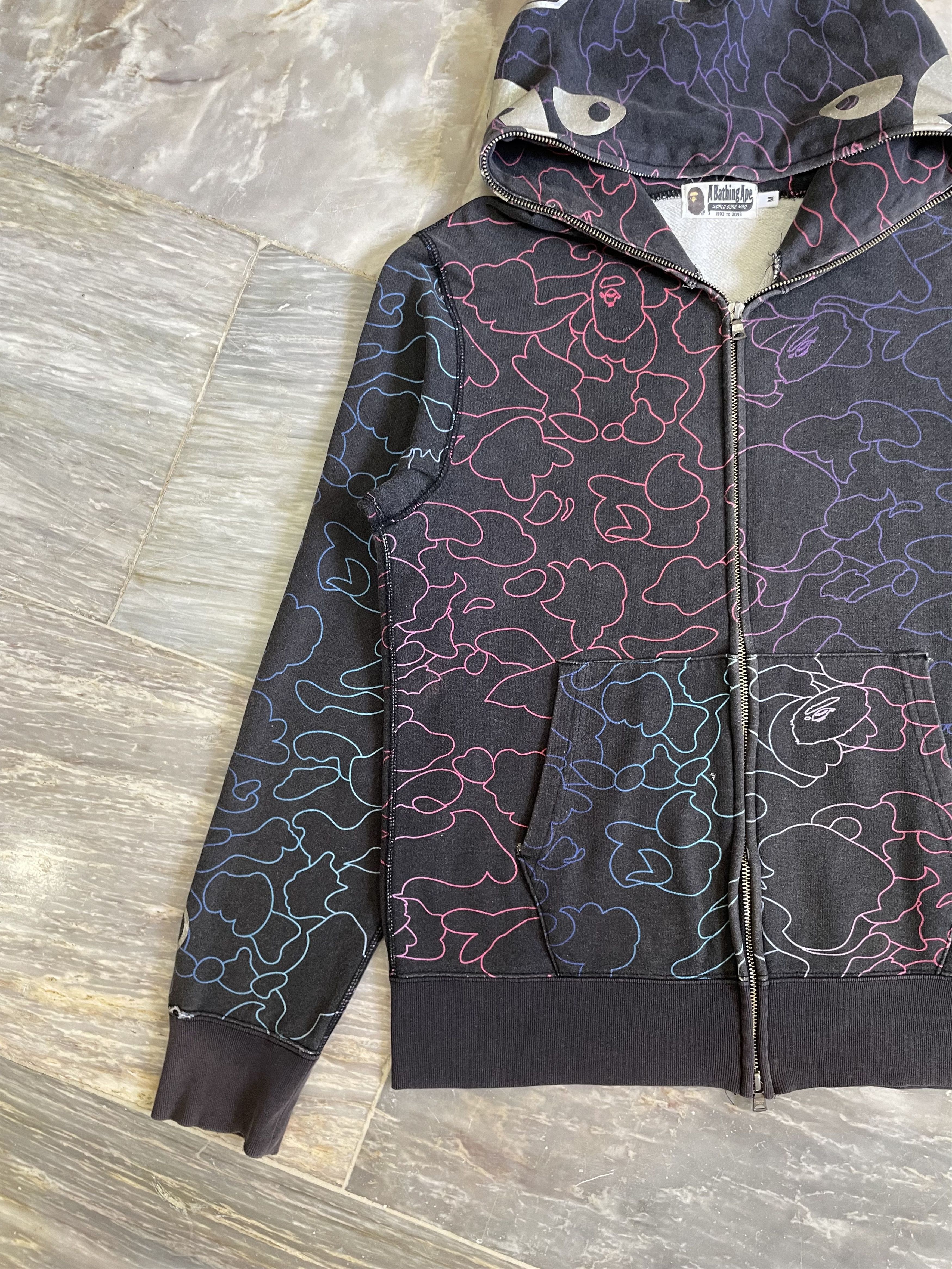 Bape Bape Shark Hoodie Pencil Neon Camo A Bathing Ape Size US M / EU 48-50 / 2 - 3 Thumbnail