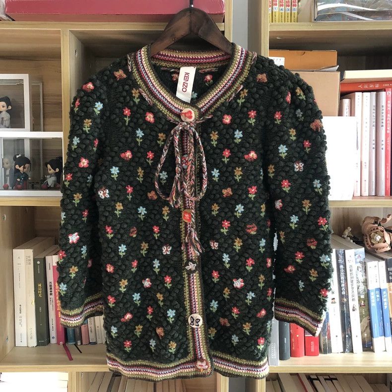 Kenzo KENZO Floral knit cardigan sweater Size L / US 10 / IT 46 - 3 Thumbnail