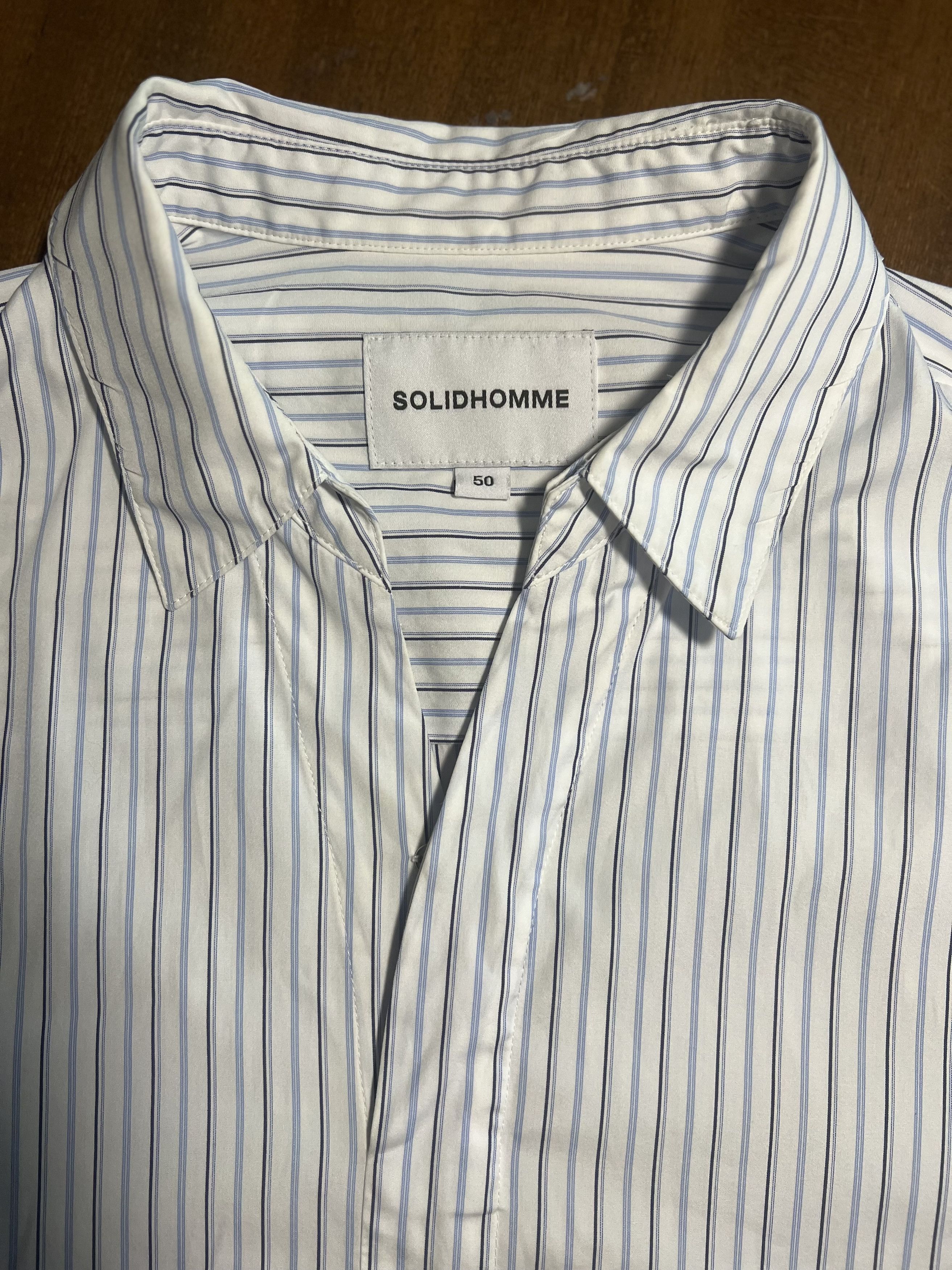 Solid Homme Solid Homme 19fw Stripe Long Sleeve Half-Shirts Size US M / EU 48-50 / 2 - 3 Thumbnail