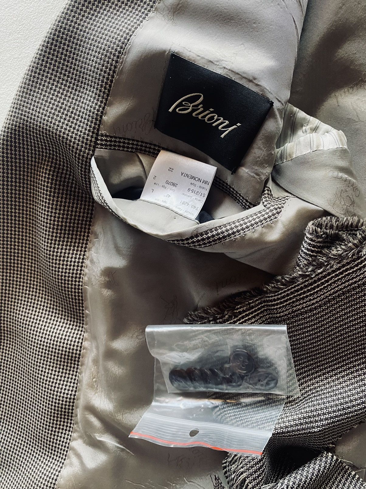 Brioni Brioni 🇮🇹 brown houndstooth wool/silk sport coat 42L NWT 6K Size 42L - 8 Thumbnail