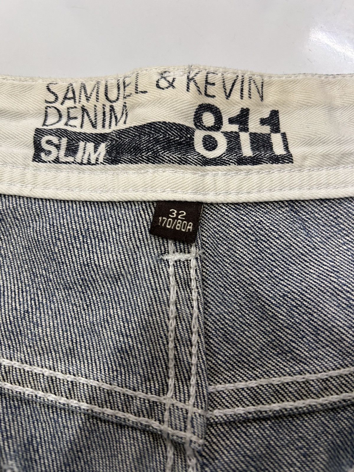 Japanese Brand × Vintage Vintage Japanese Blue Wash Patches Style Distressed Jeans Size US 35 - 11 Thumbnail