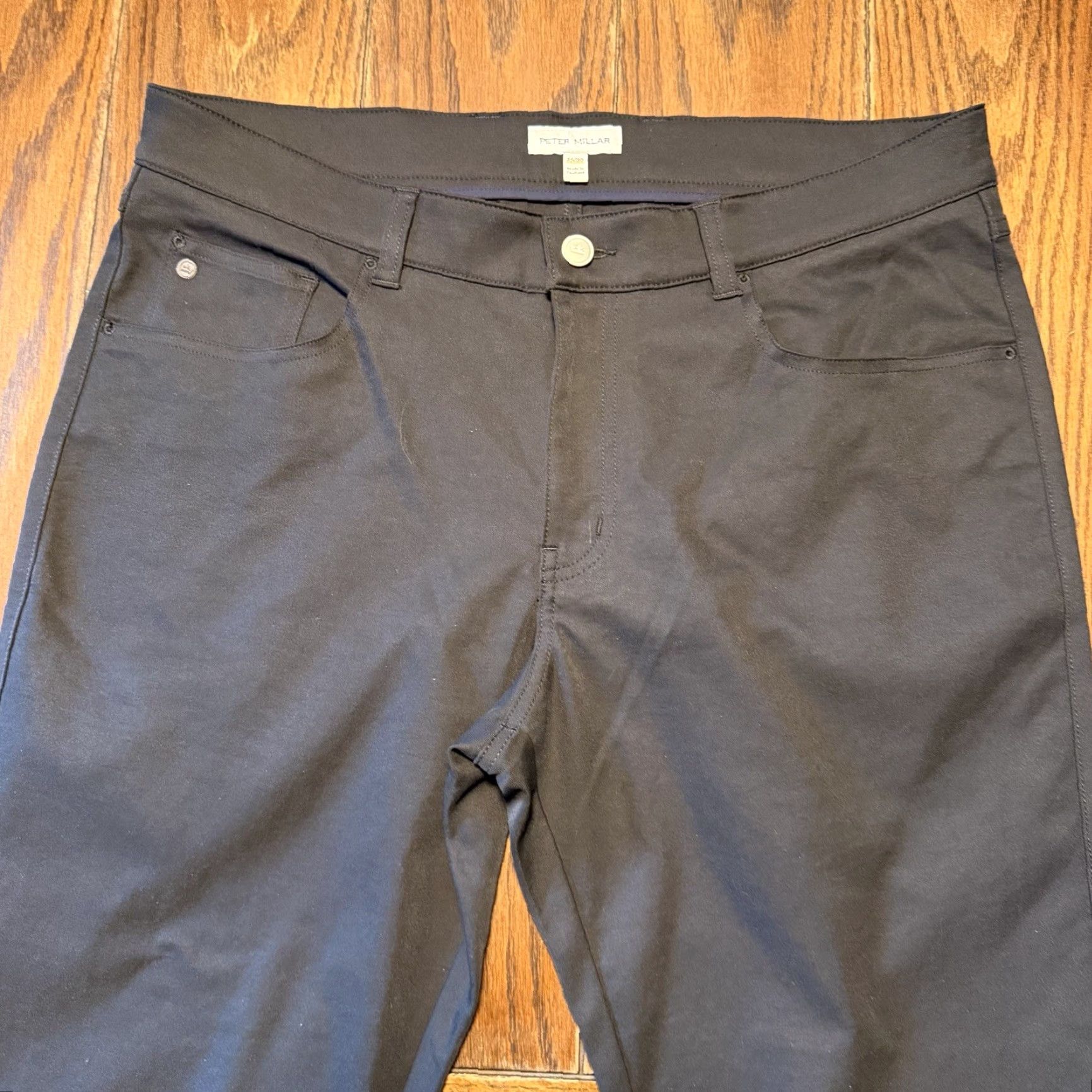 Peter Millar Peter Millar Crown Sport Men Pants Chino Golf Straight Leg Flat Front Black 35x30 Regular Men’s Black Golf Crown Sport Pants Size US 35 - 3 Thumbnail