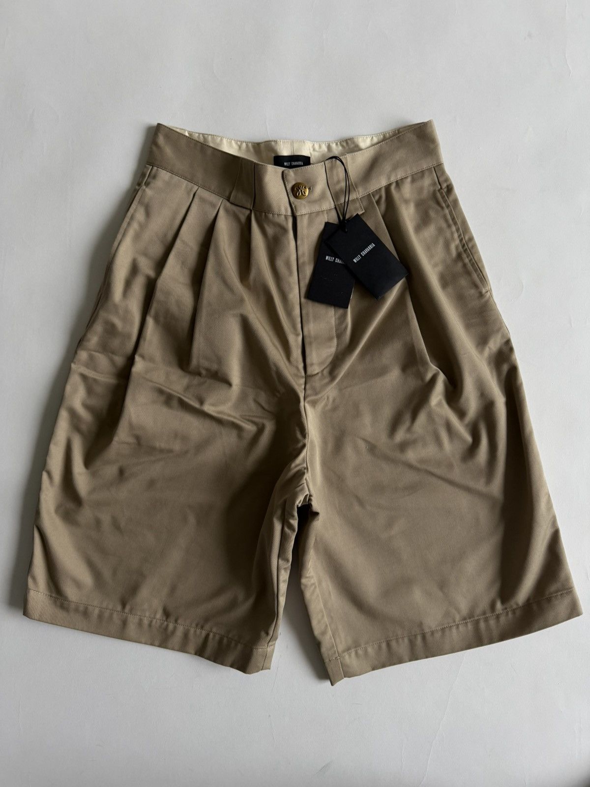 Willy Chavarria Willy Chavarria Borracho Shorts Pleated Khaki Size US 33 - 1 Thumbnail