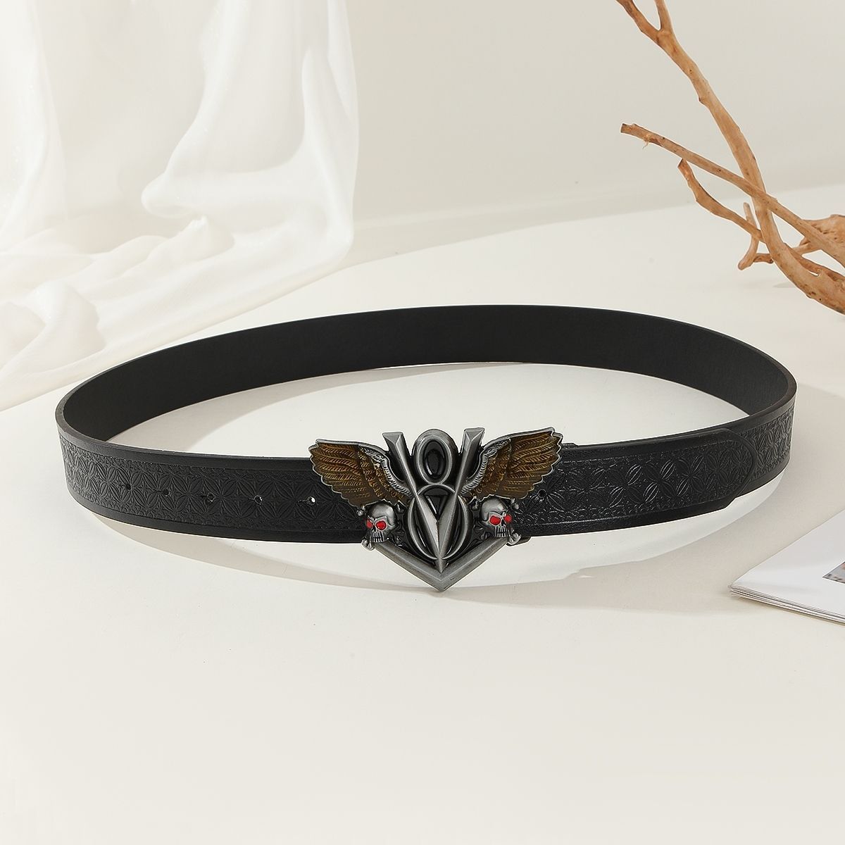 Designer Hip-hop Vintage Belt Riveted Belts Menswear Accessories Size ONE SIZE - 2 Thumbnail