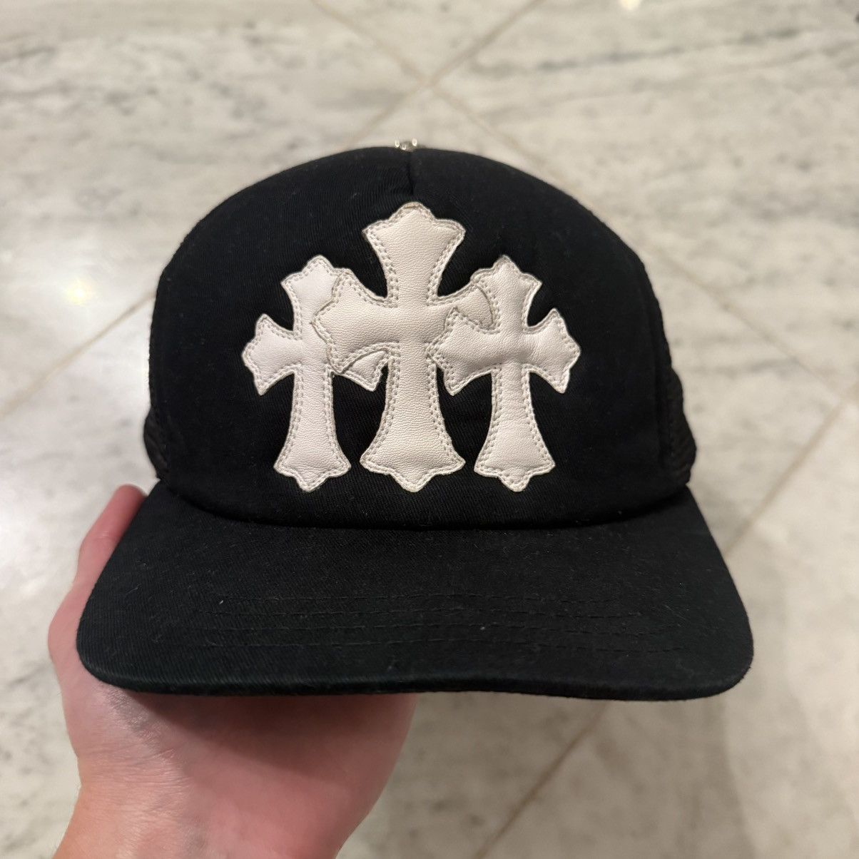 Chrome Hearts Triple Cross Cemetary Hat Black