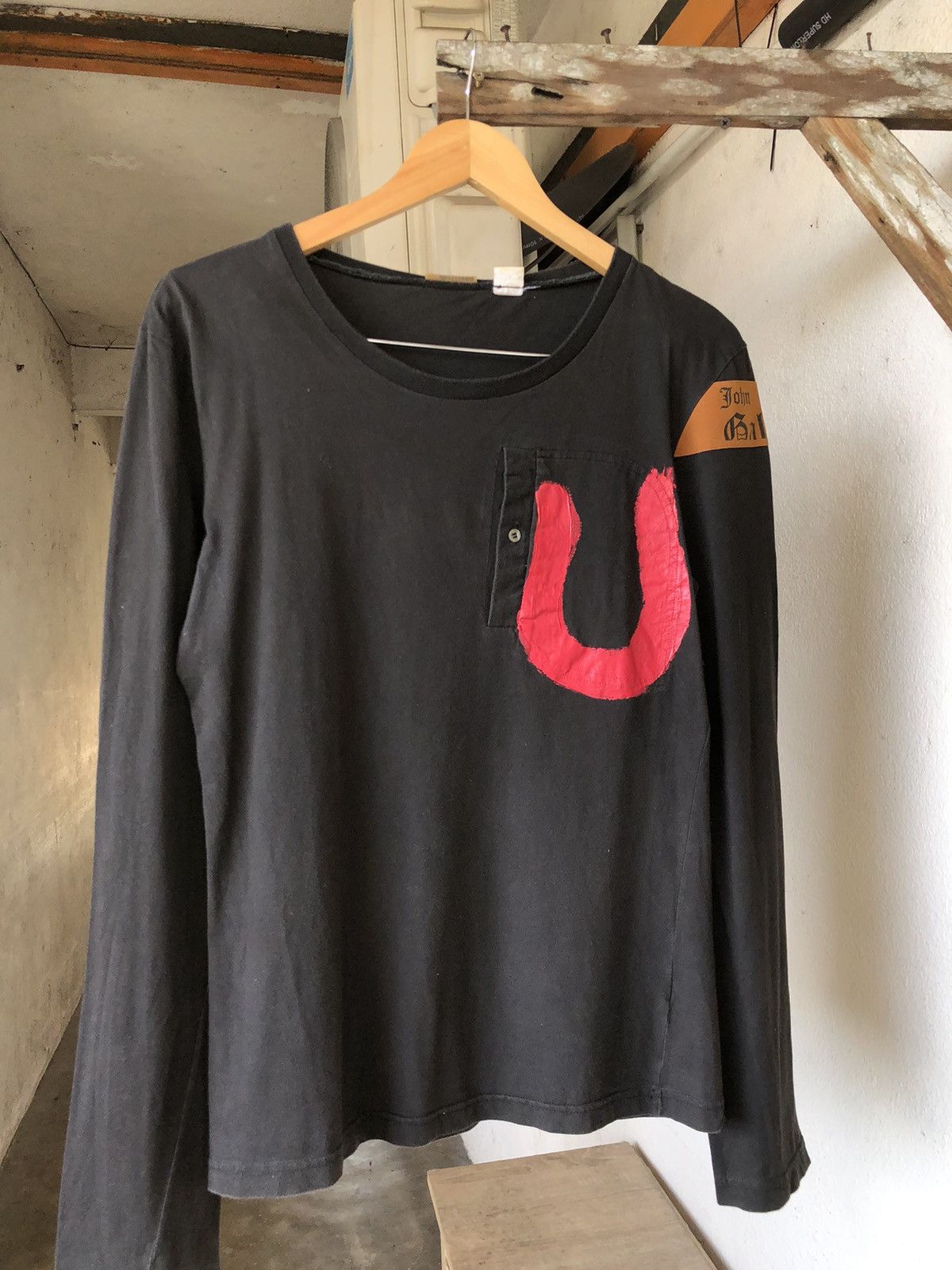 John Galliano Rare❗️Vintage 90s John Galliano Big Paint Design Long Sleeve Size US M / EU 48-50 / 2 - 3 Thumbnail