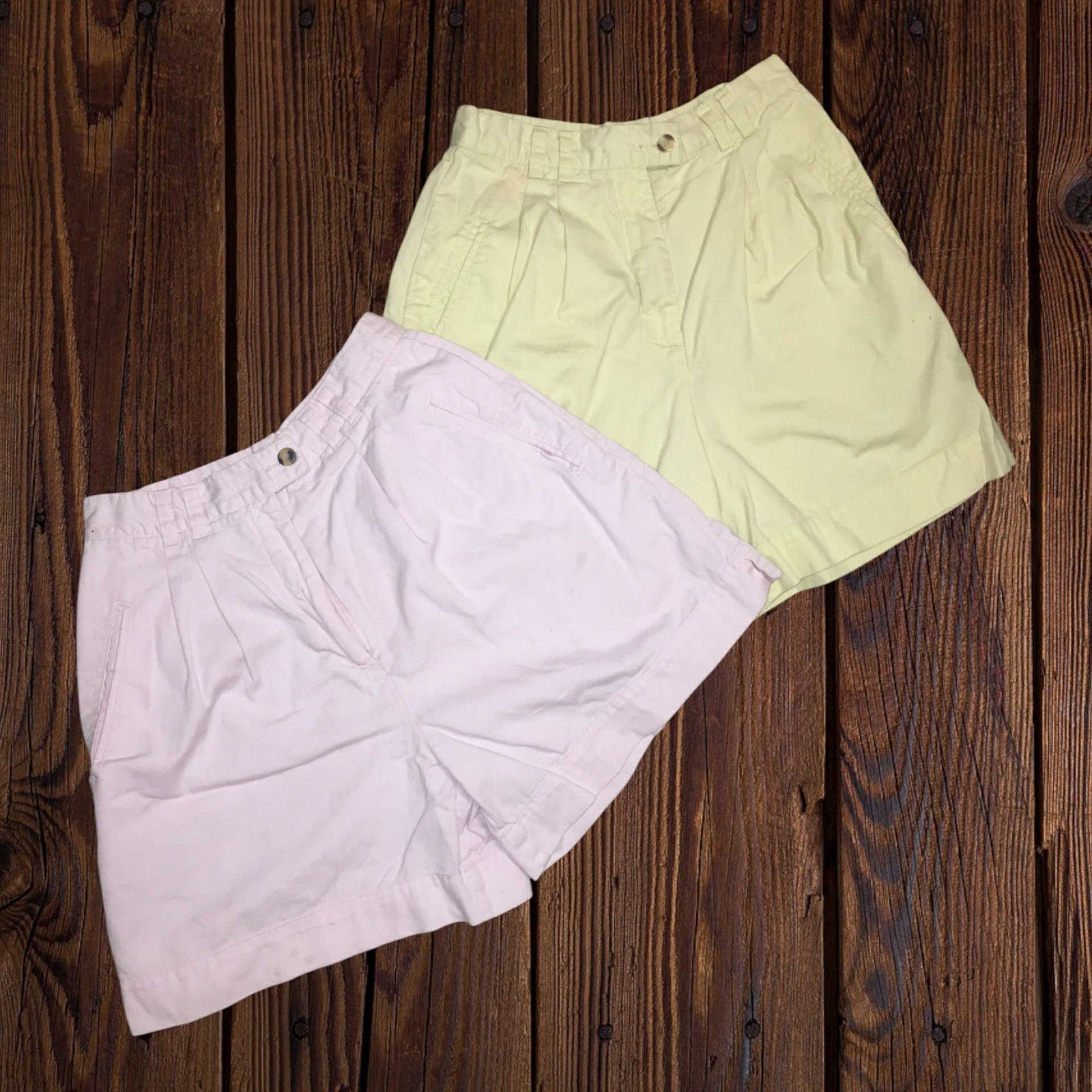 Other 2Pair New York & Co Shorts High Waist Pleat Yellow/Pink27.5" Size 27" / US 4 / IT 40 - 2 Thumbnail