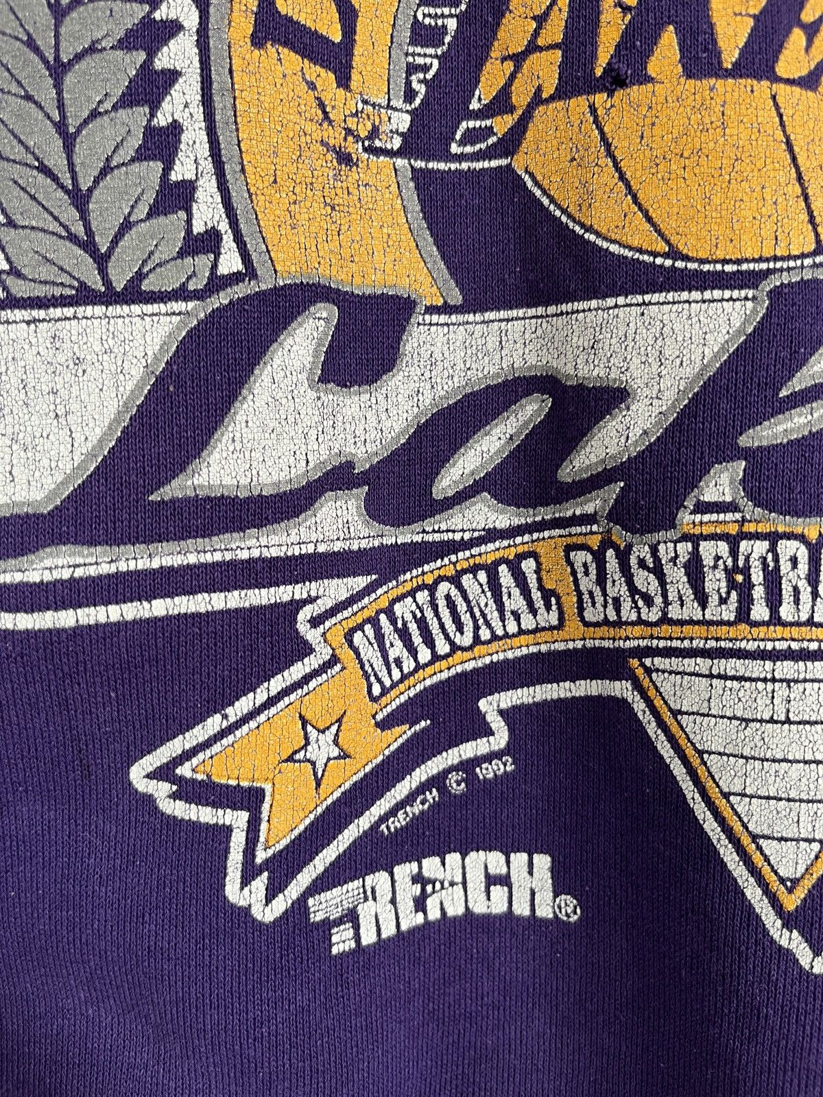 NBA × Vintage Lakers LA 1992 Trench lic.USA Made Vintage Sweatshirt Size US XL / EU 56 / 4 - 5 Thumbnail