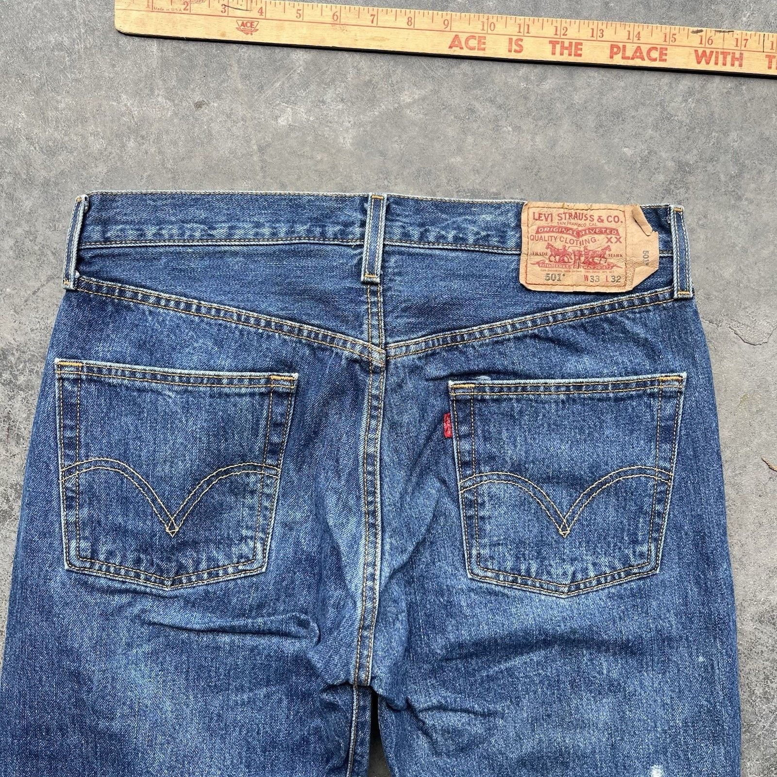 Levi's Vintage Levi’s 501xx Jeans Men’s 33 X 32 Dark Wash Indigo We Size US 33 - 2 Thumbnail