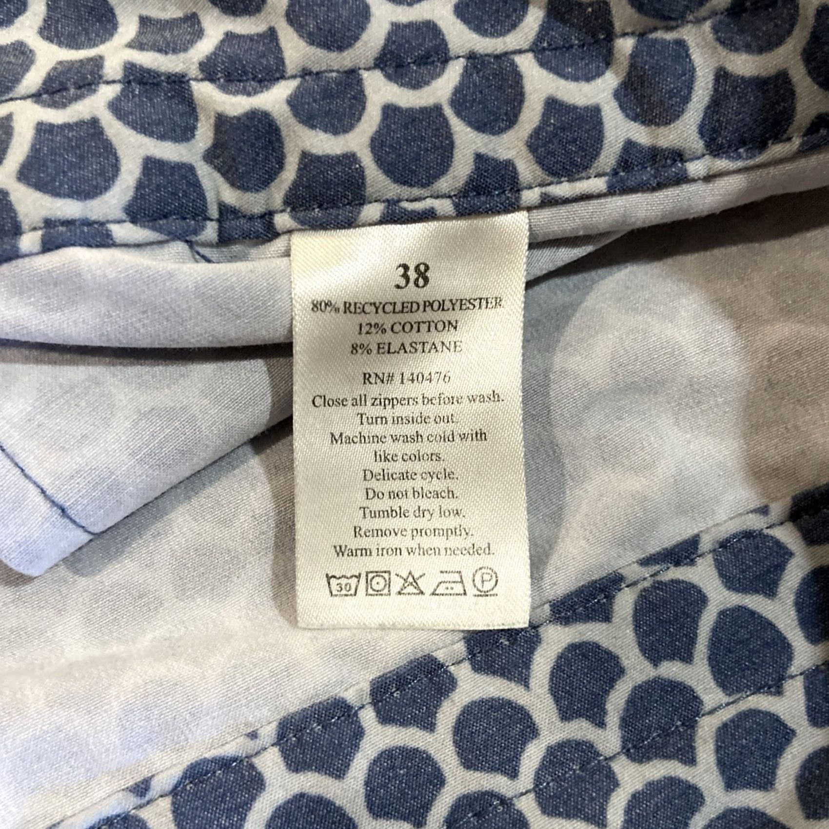 Faherty Faherty Board Shorts Mens 38 Blue Geometric Pattern Swim Bottom Drawstring Pockets Stretch Size US 38 / EU 54 - 2 Thumbnail