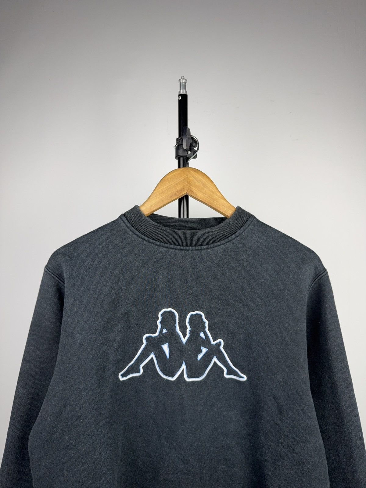 Kappa 90s Kappa Faded Black Big Logo Sweatshirt Vintage Style M Size US M / EU 48-50 / 2 - 2 Thumbnail