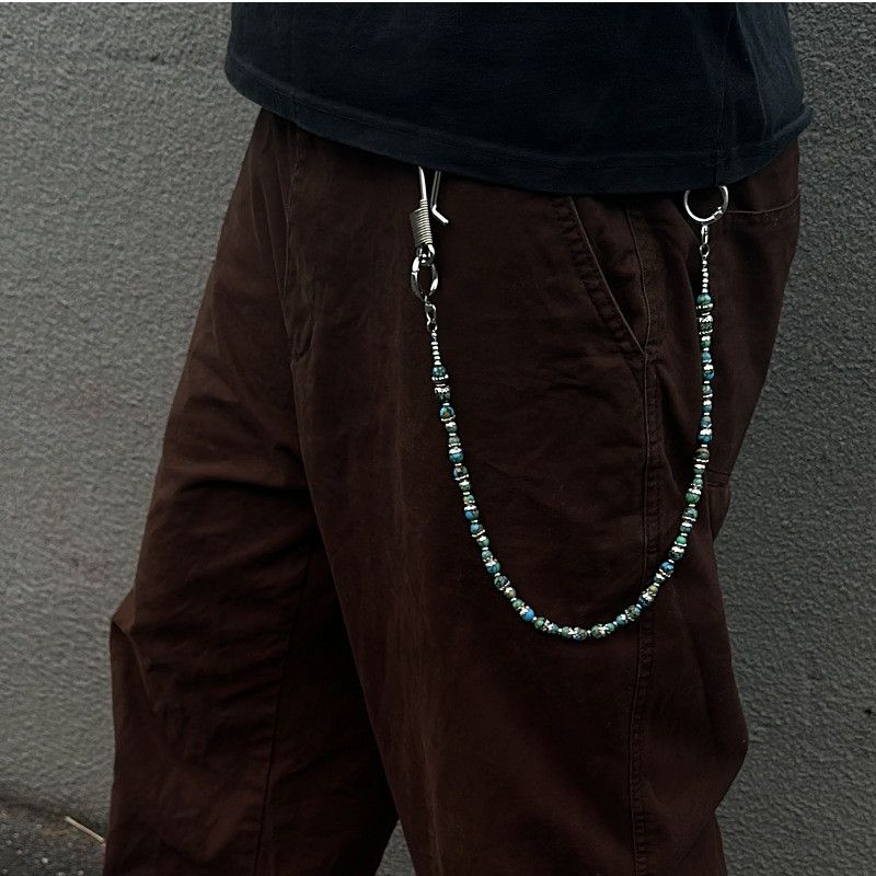 Jewelry × Vintage Punk Bead Shoushan Stone Shine Keychain Size ONE SIZE - 1 Thumbnail