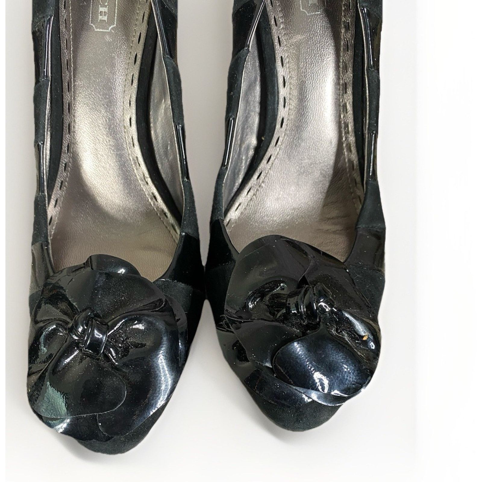Coach COACH Trinitie Flower Ladies 8 Black Suede Patent High HEELS Size US 8 / IT 38 - 5 Thumbnail