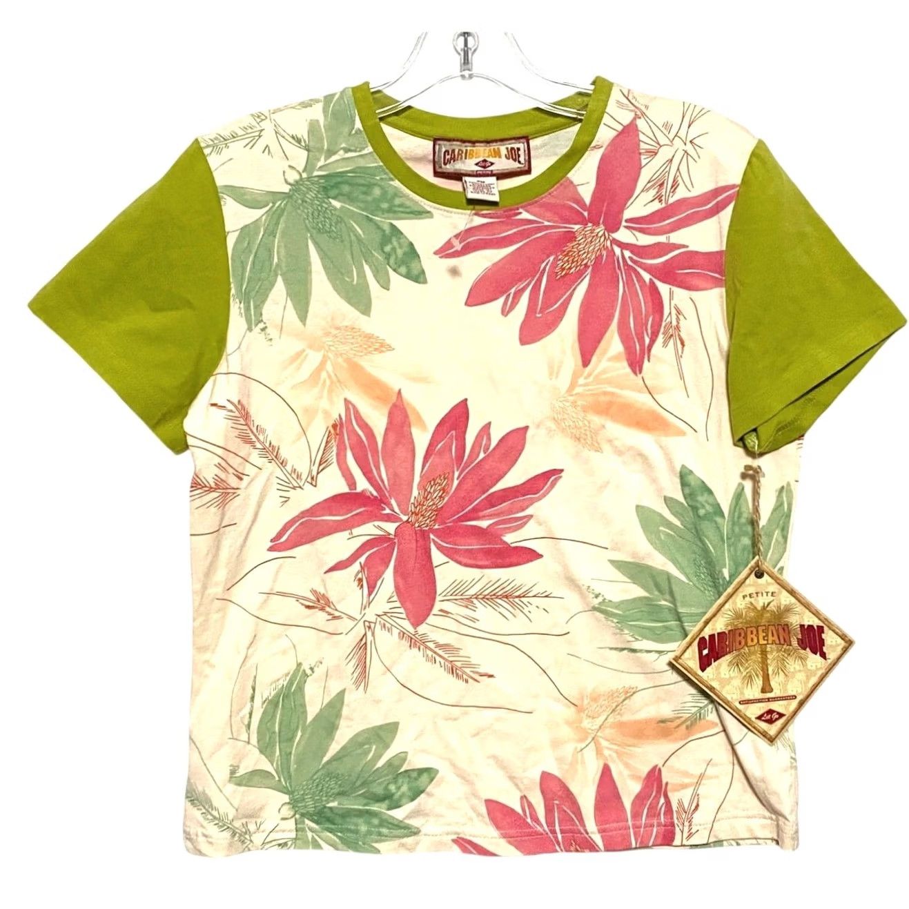 Vintage VINTAGE Caribbean Joe Floral Top Shirt Womens Petite Medium PM Floral Vacation Y2K NWT Size M / US 6-8 / IT 42-44 - 2 Thumbnail