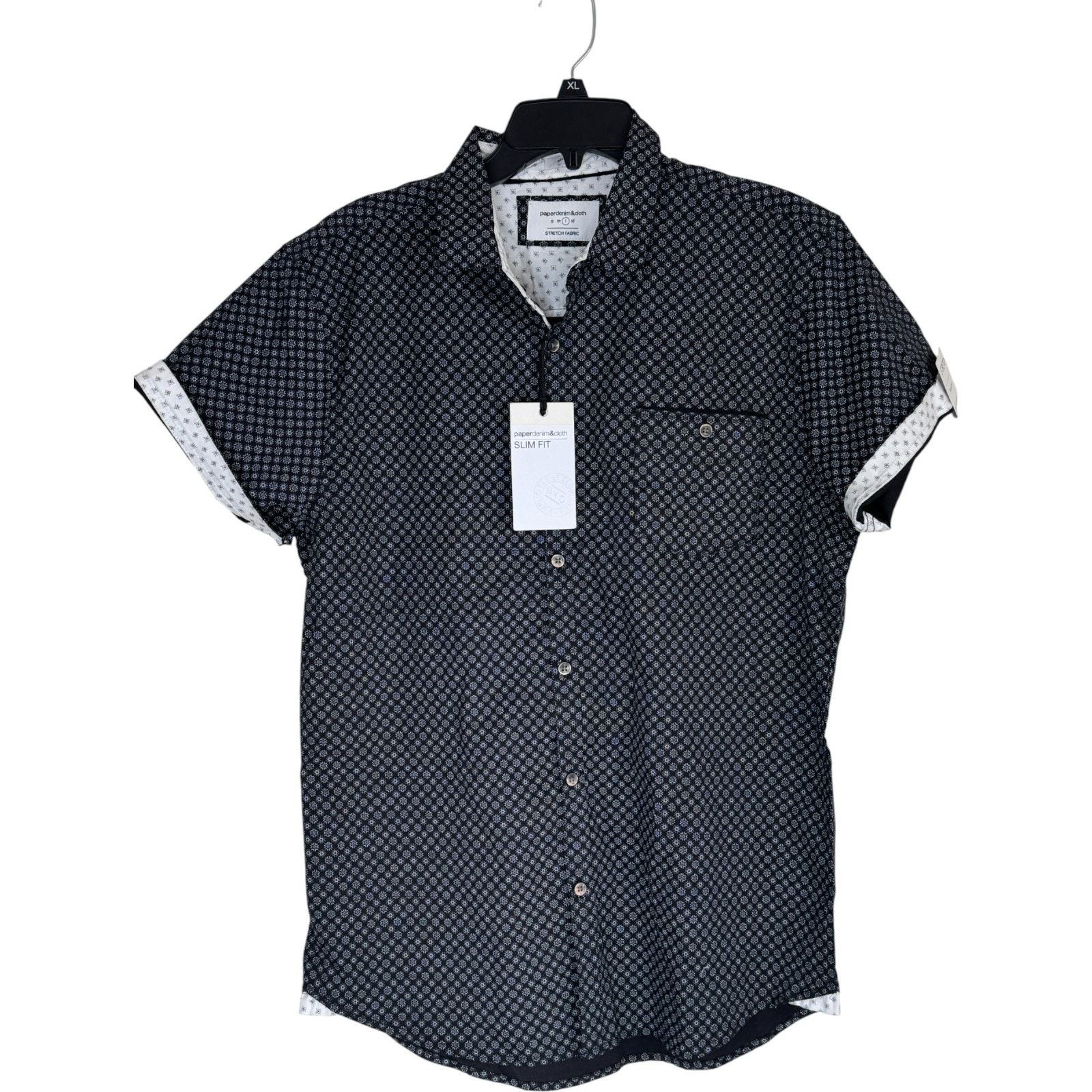 Paper Denim & Cloth Paperdenim & Cloth Slim Fit Shirt XL Black White Geometric Size US L / EU 52-54 / 3 - 1 Thumbnail