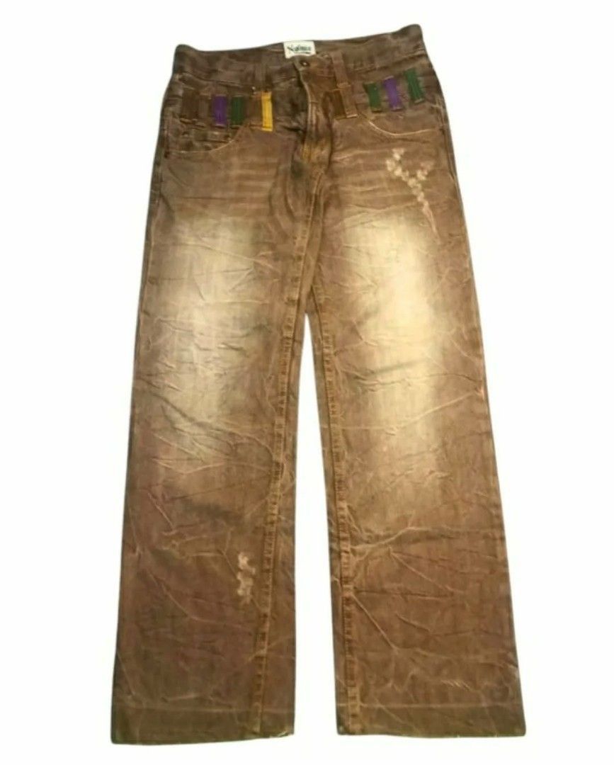 Beauty Beast × Hysteric Glamour × PPFM Rare Vtg Japan denim double waist Very nice design Size US 35 - 2 Thumbnail