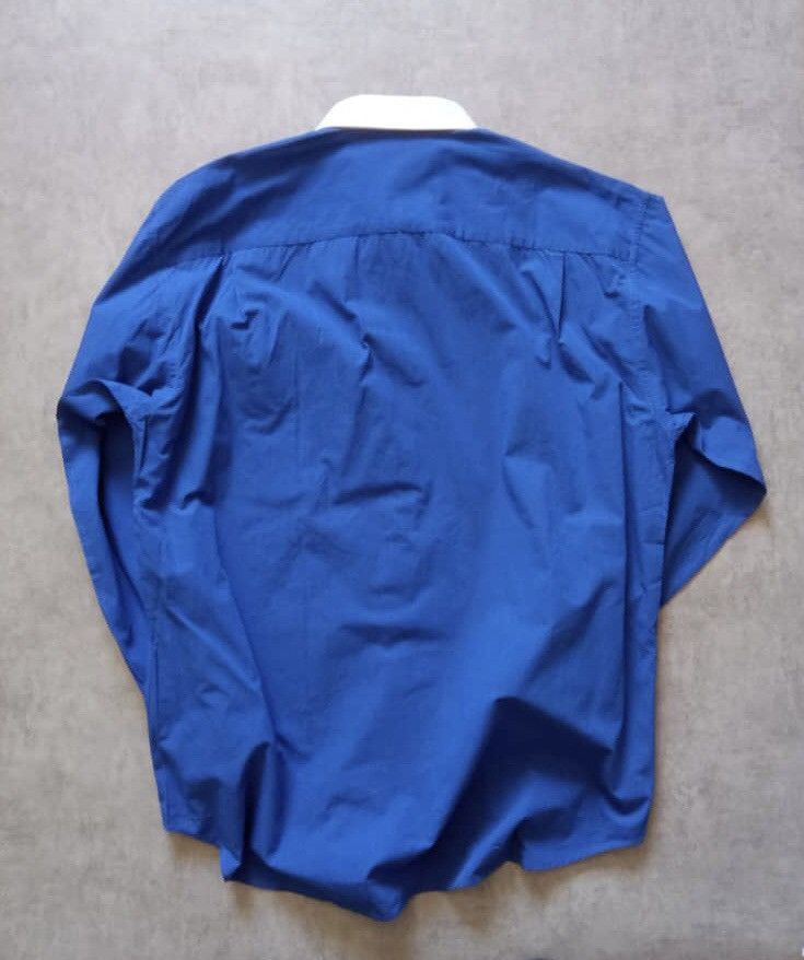 Christian Dior Monsieur RARE CHRISTIAN DIOR BLUE SHIRT WHITE COLLAR BUTTON UP Y2K Size US L / EU 52-54 / 3 - 3 Thumbnail