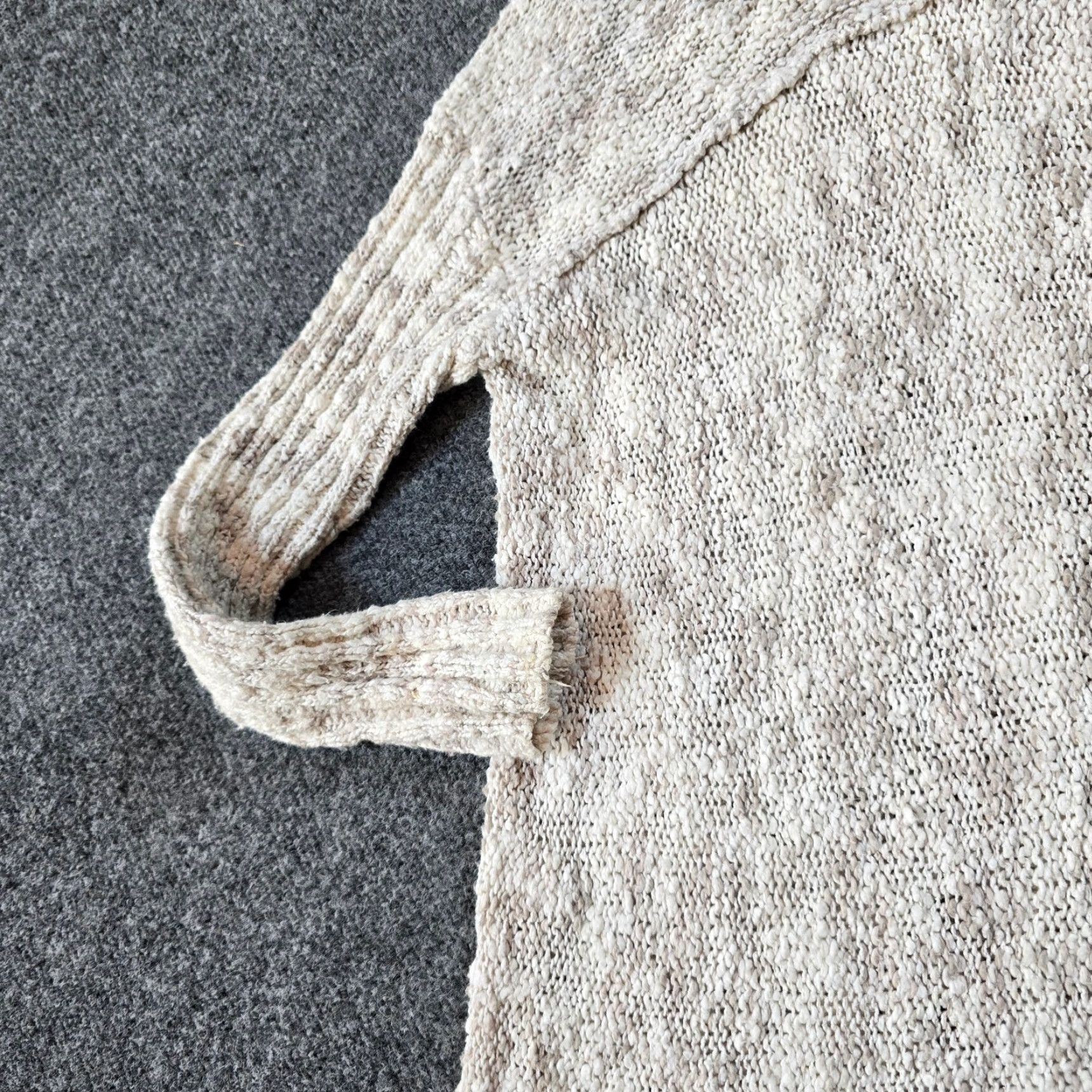 Free People Free People Sweater Womens Small Gray Oversized Textured Long Sleeve Top Casual Size S / US 4 / IT 40 - 3 Thumbnail