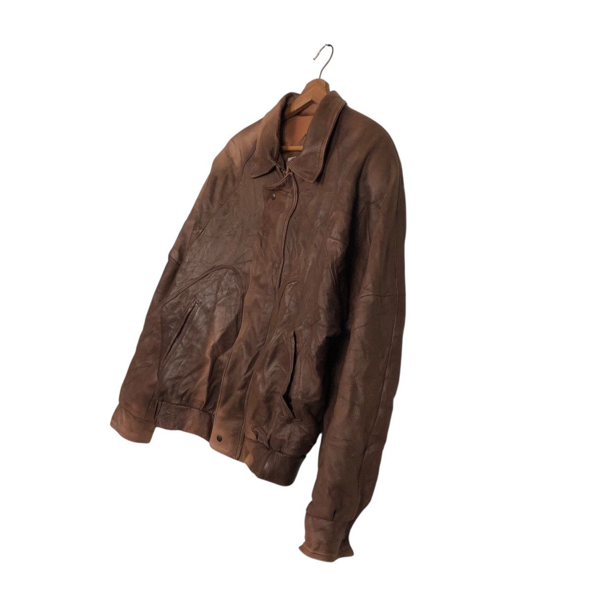 Japanese Brand Vintage Fly Bomber Leather Jacket Remy Blanket Issey Miyake Size US M / EU 48-50 / 2 - 3 Thumbnail