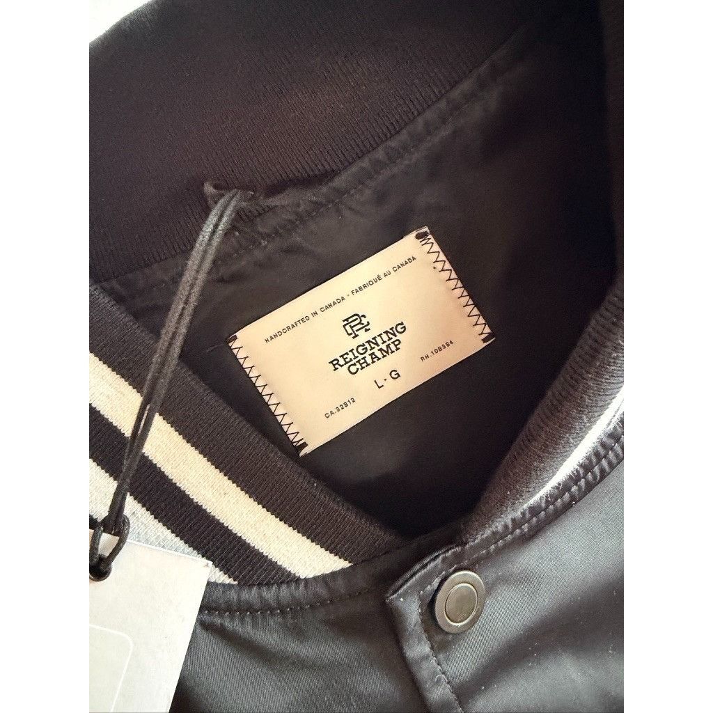Reigning Champ Reigning Champ Jacket Mens Black Satin Stadium Bomber Size US L / EU 52-54 / 3 - 4 Thumbnail