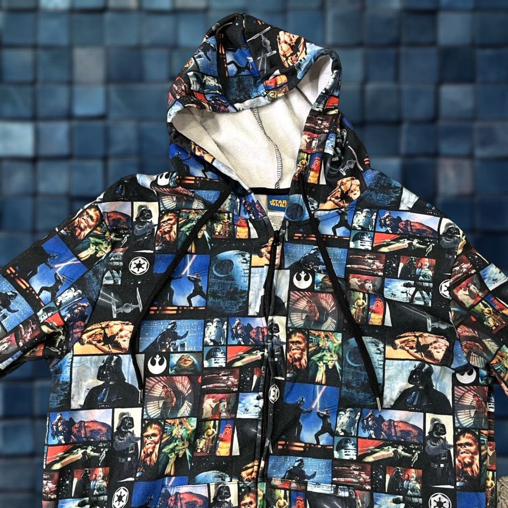 Star Wars Star Wars Hoodie Full Zip All Over Print Scene Sweatshirt Jacket Adult XL Multicolor Men Shirt? Size US XL / EU 56 / 4 - 1 Thumbnail
