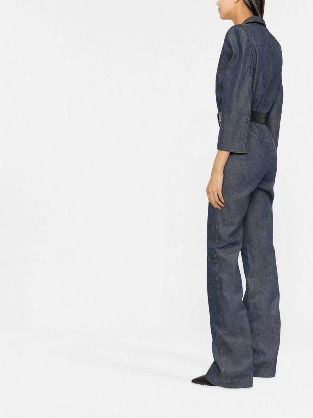 Saint Laurent Paris o1s1wg110924 Tailored Jumpsuit in Deep Denim in Marine Blue Size 30" / US 8 / IT 44 - 3 Thumbnail