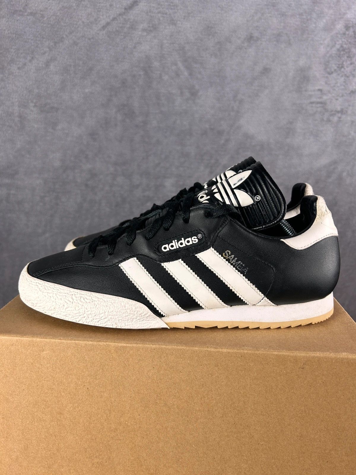 Adidas Adidas Samba black leather sneakers mini logo print Y2K Size US 8.5 / EU 41-42 - 2 Thumbnail