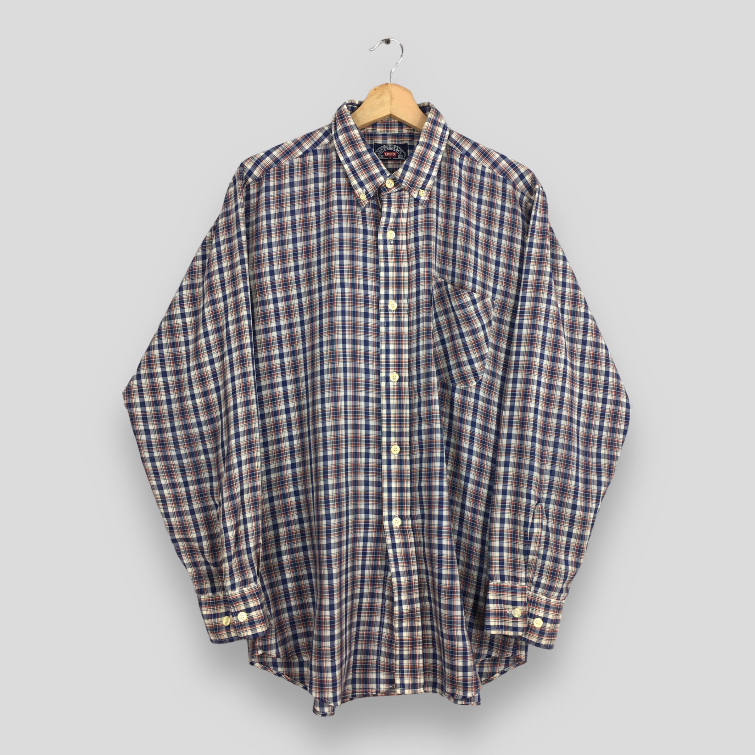 Levi's × Levi's Vintage Clothing × Vintage Vintage 80s Levis Strauss Checkered Flannel Shirt L Size US L / EU 52-54 / 3 - 1 Thumbnail