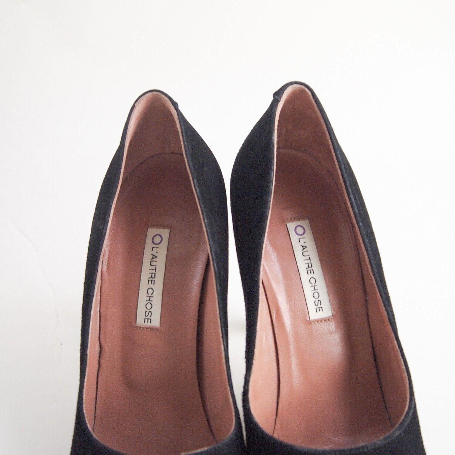 Designer L'Autre Chose Heels Black Suede Womens US 9 EU 39 $480 Size US 9 / IT 39 - 4 Thumbnail