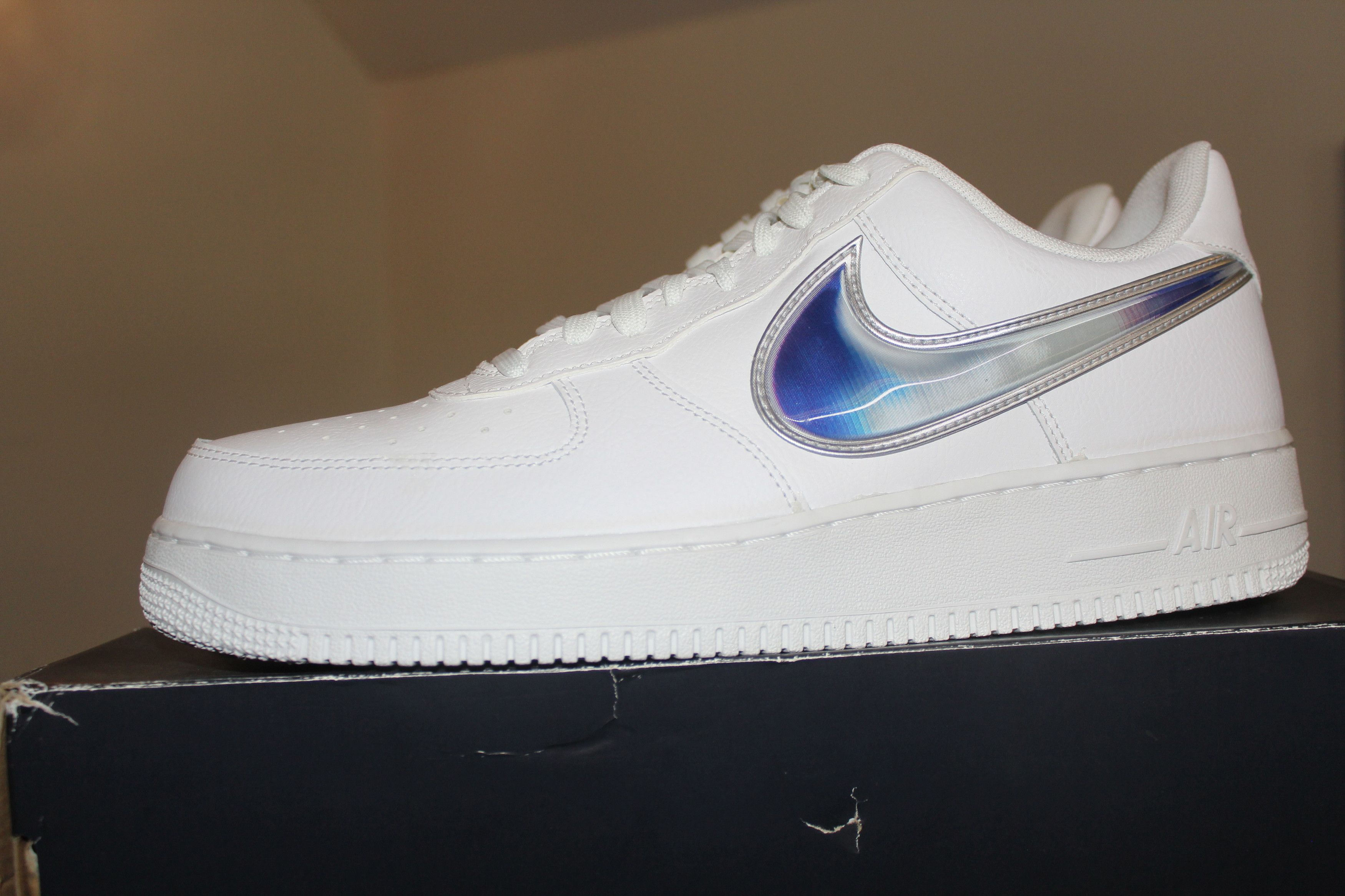 Nike Air Force 1 Oversized Racer Blue Swoosh Size 11 Iridescent Size US 11 / EU 44 - 4 Thumbnail