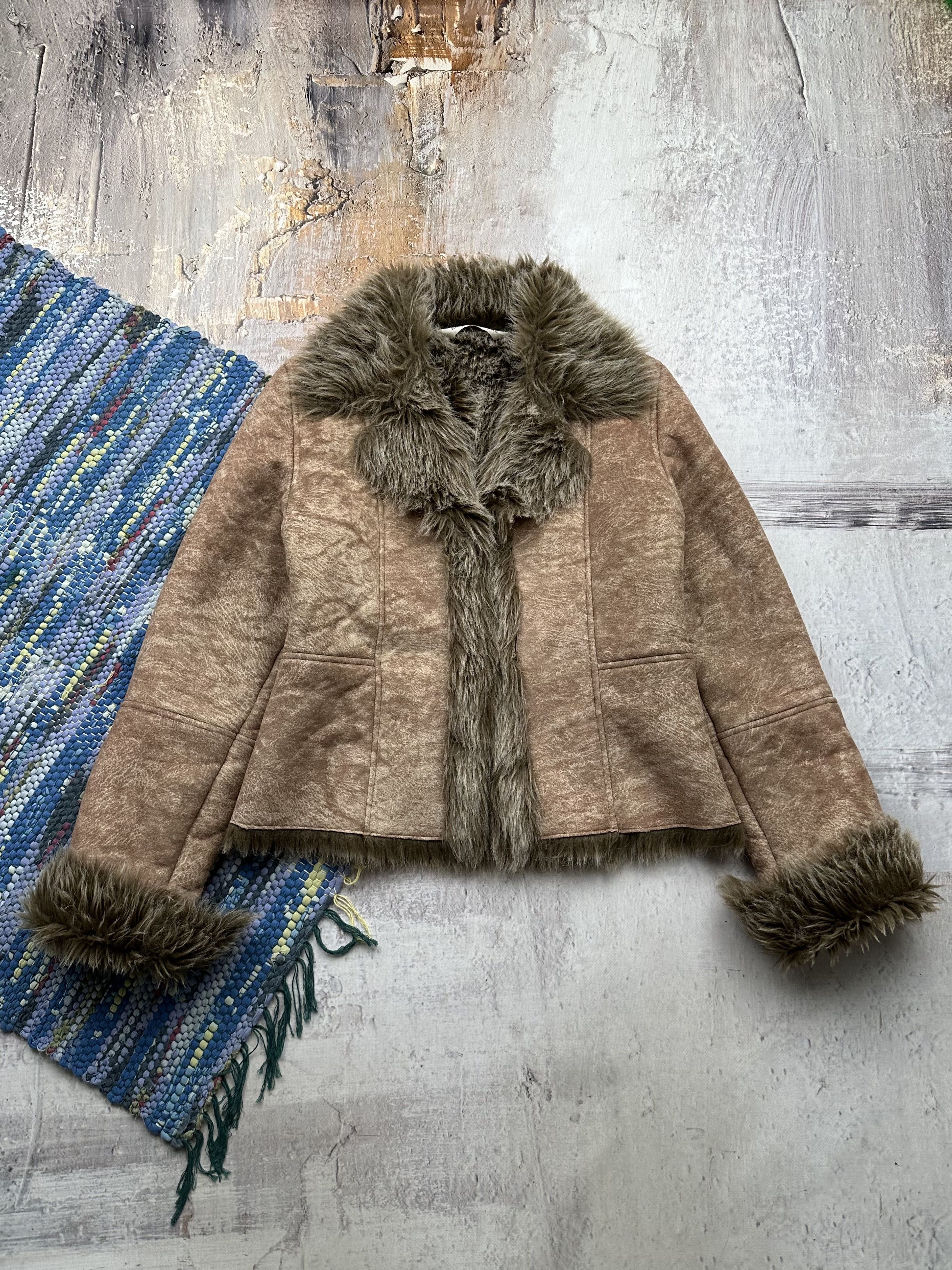 Japanese Brand Vintage Faded Faux Sheepskin Coat D15A509(572) Size M / US 6-8 / IT 42-44 - 1 Thumbnail