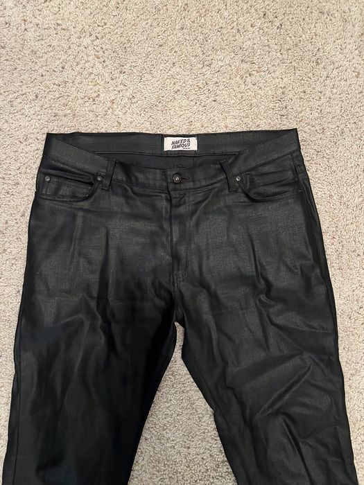 Naked & Famous Naked & Famous waxed black stretch | Grailed