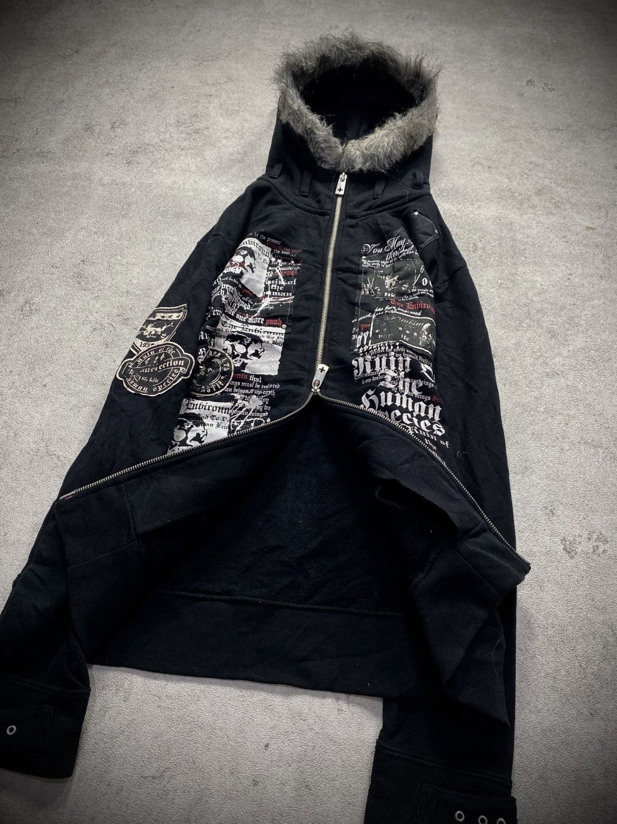 KMRii 00s Wildlife Punk Fauxfur Poem Double zipper hoodie Size US M / EU 48-50 / 2 - 3 Thumbnail