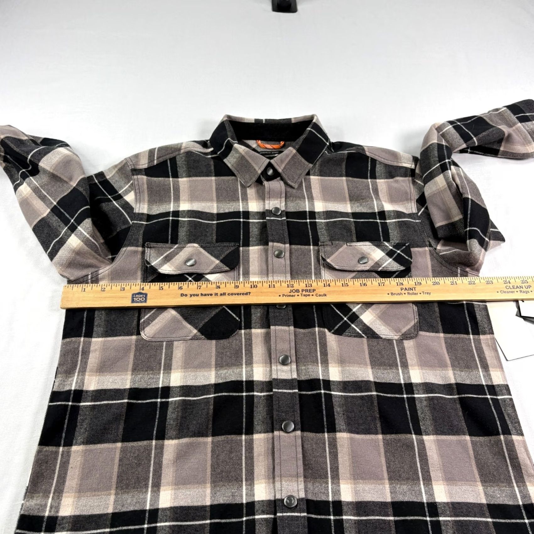 Brixton Brixton Brixon Flannel Shirt Mens M Black Plaid Button-Up Snap Up Long Sleeve Casual Workwear Heavyweight Pockets Size US M / EU 48-50 / 2 - 6 Thumbnail
