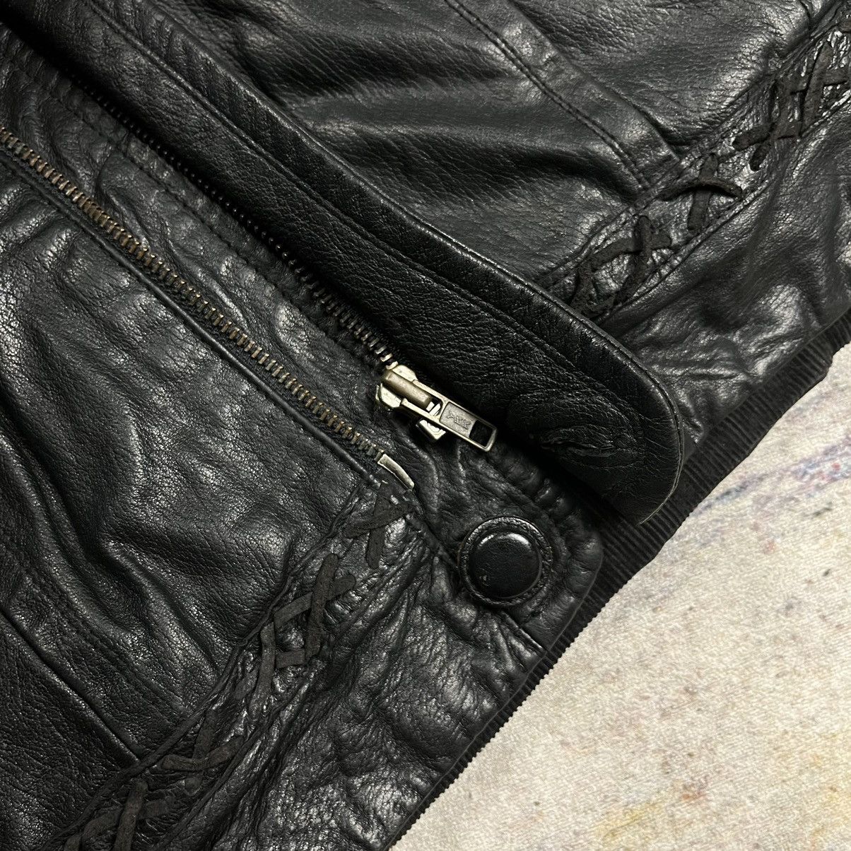 Japanese Brand × Le Grande Bleu (L.G.B.) × Nicole Club 90s Boutique Nicole by itsuko trucker lace leather jacket Size US M / EU 48-50 / 2 - 11 Thumbnail