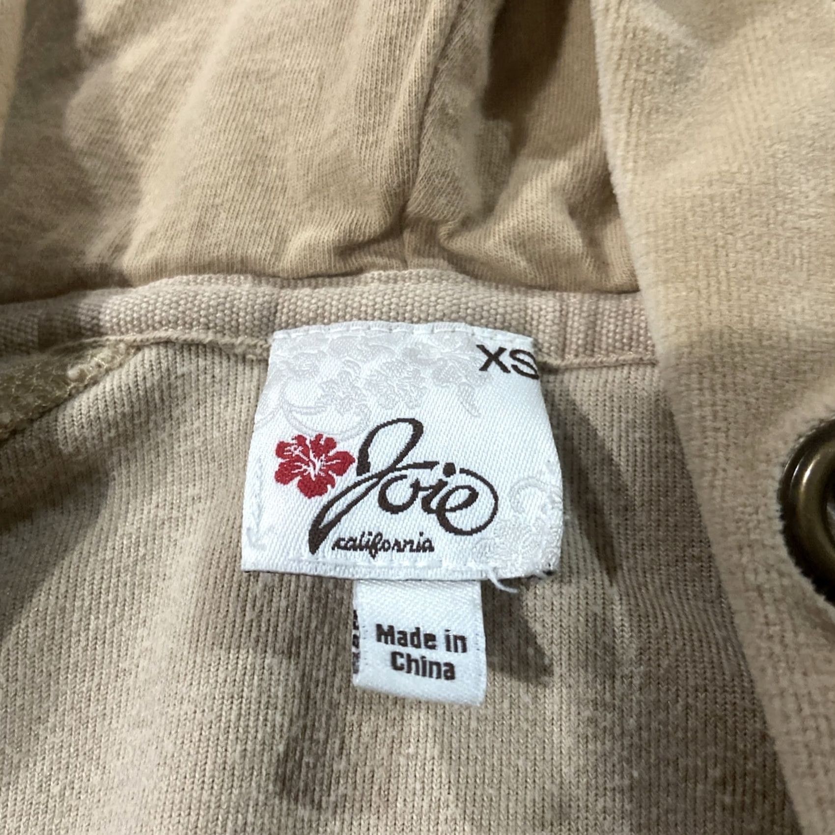 Joie VINTAGE Joie California Pullover Shawl Hoodie XS Tan Surfer Y2K Womens Pullover Hoodie XS Tan Brown Knit Size XS / US 0-2 / IT 36-38 - 2 Thumbnail