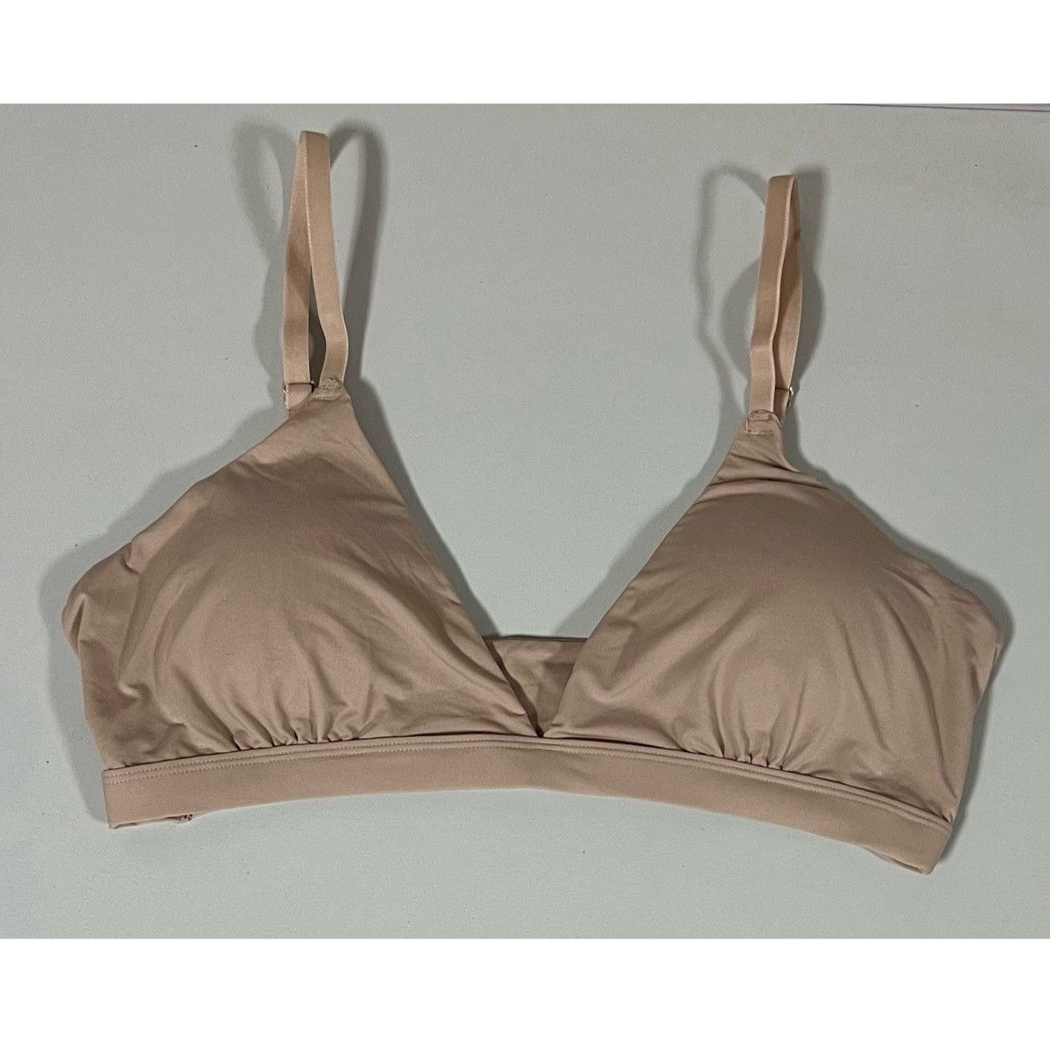 Vintage Beige Solid Padded Triangle Bra Bralette Lingerie Size S ✨ Size S / US 4 / IT 40 - 2 Thumbnail
