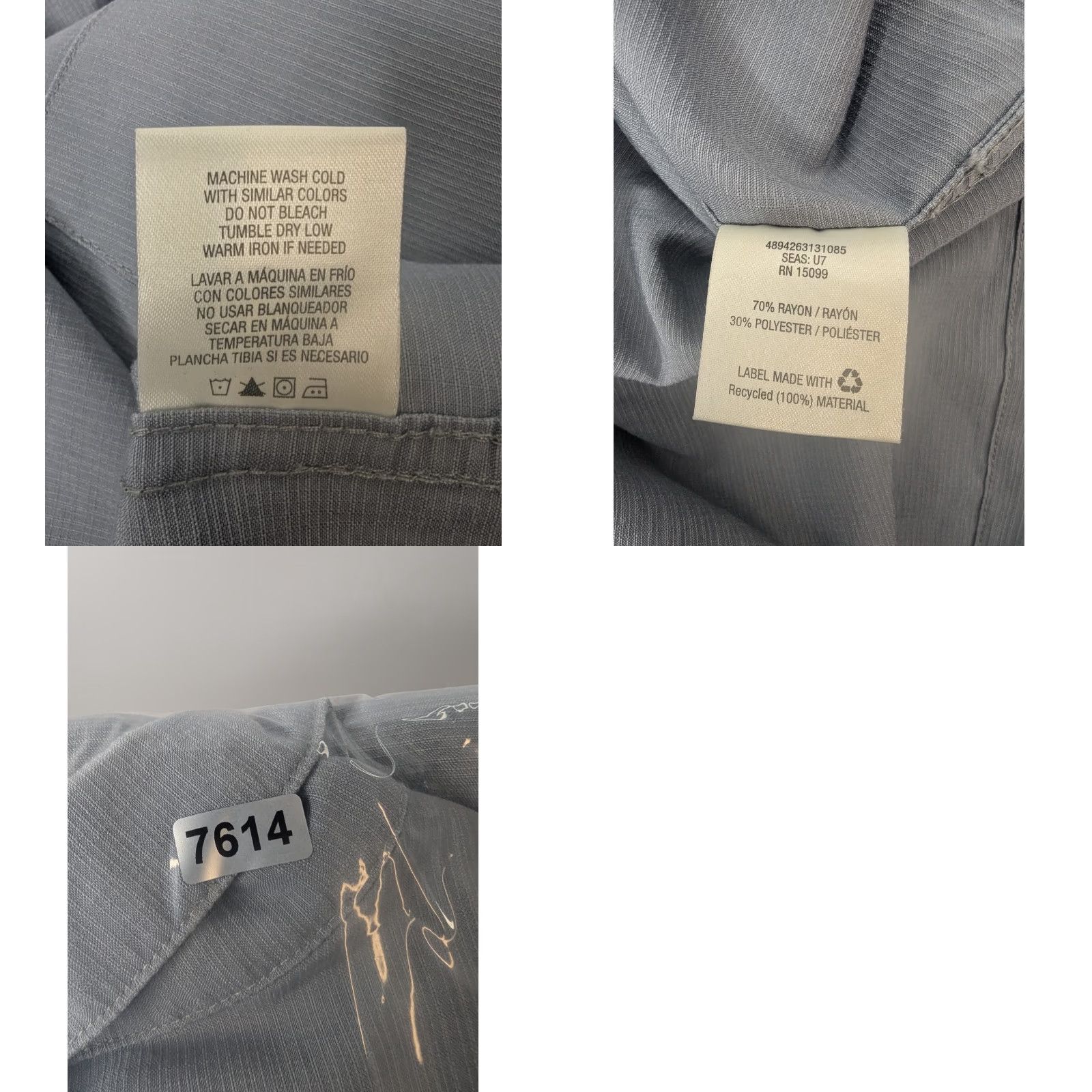 Vintage David Taylor Shirt Mens 3XL Gray Casual Button Polyester Rayon Camp Short Sleeve Size US XXL / EU 58 / 5 - 8 Thumbnail
